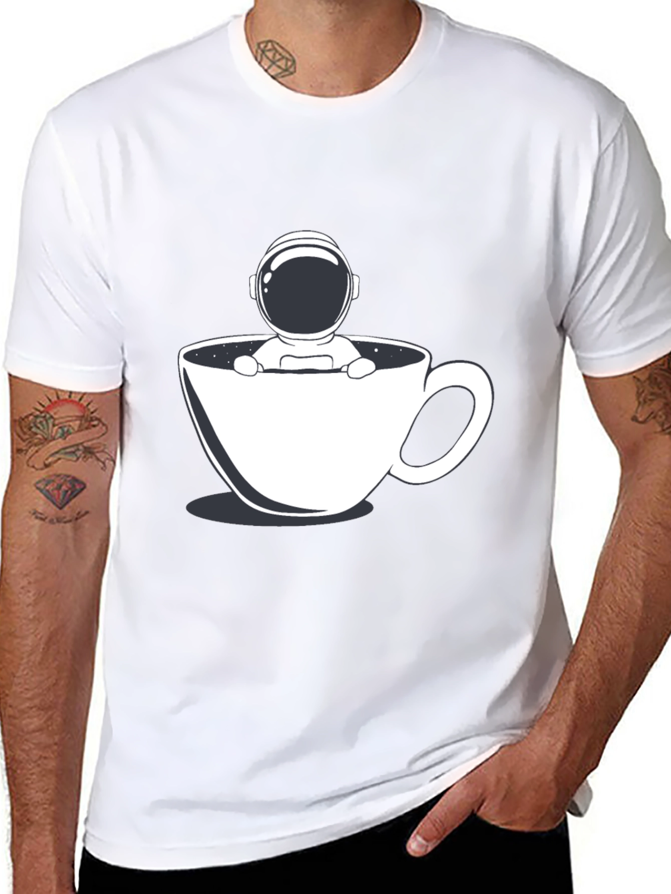 Astronaut Coffee T-Shirt - Spaced Out Style