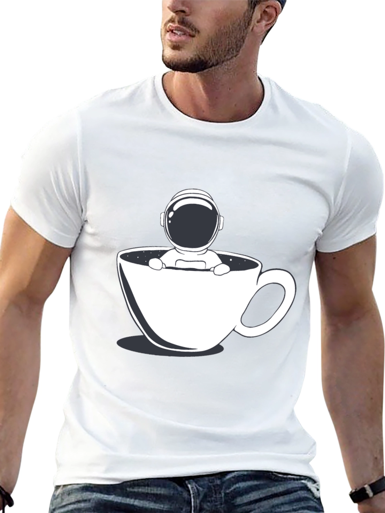 Astronaut Coffee T-Shirt - Spaced Out Style