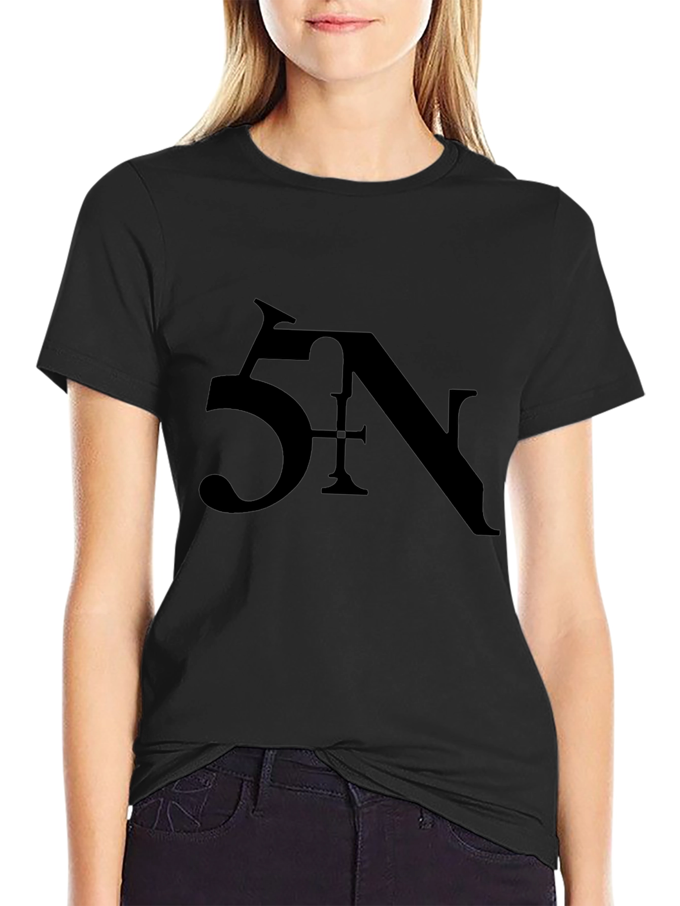 5N Graphic Print Black T-Shirt