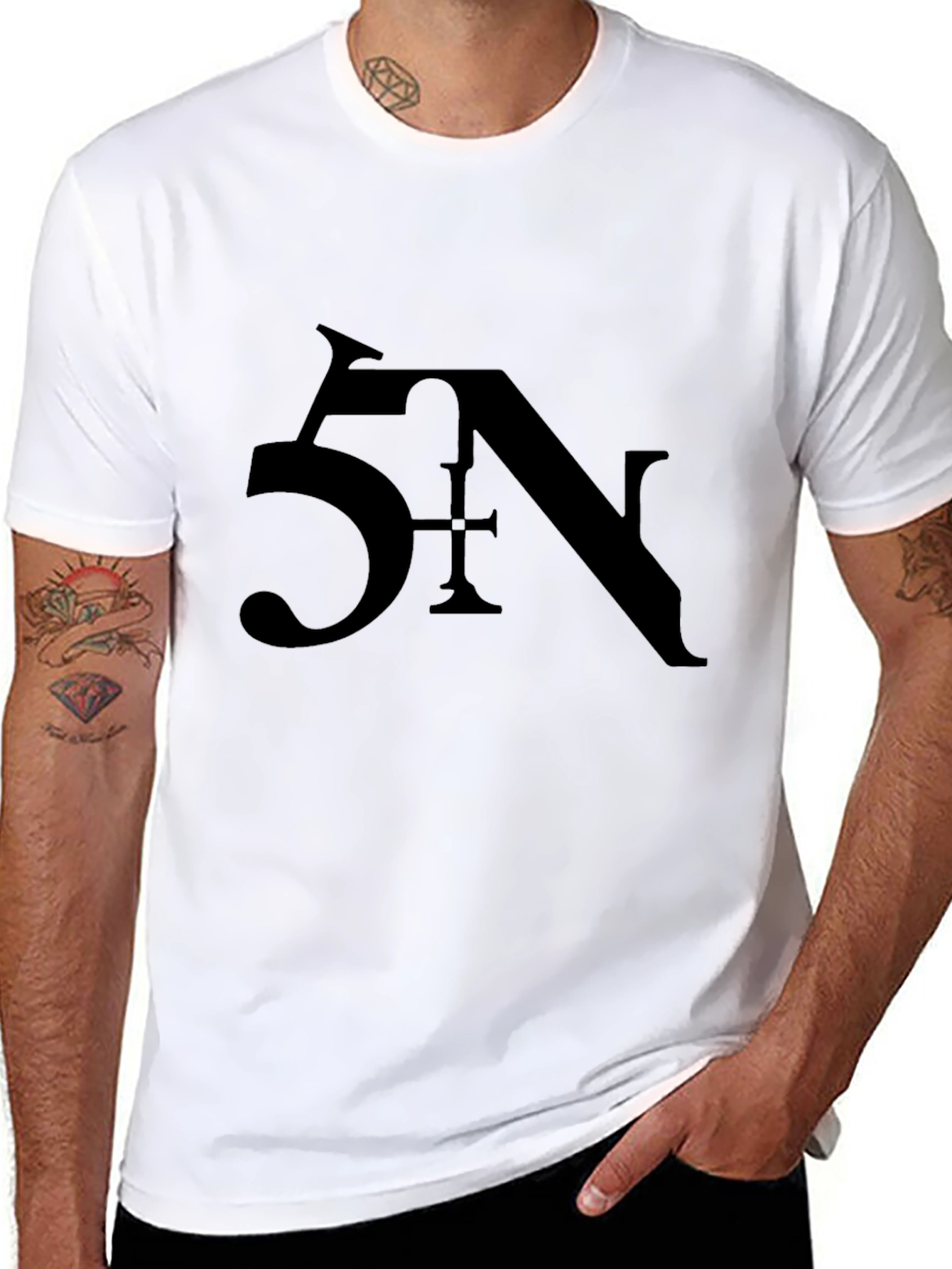 5N Graphic Print Black T-Shirt