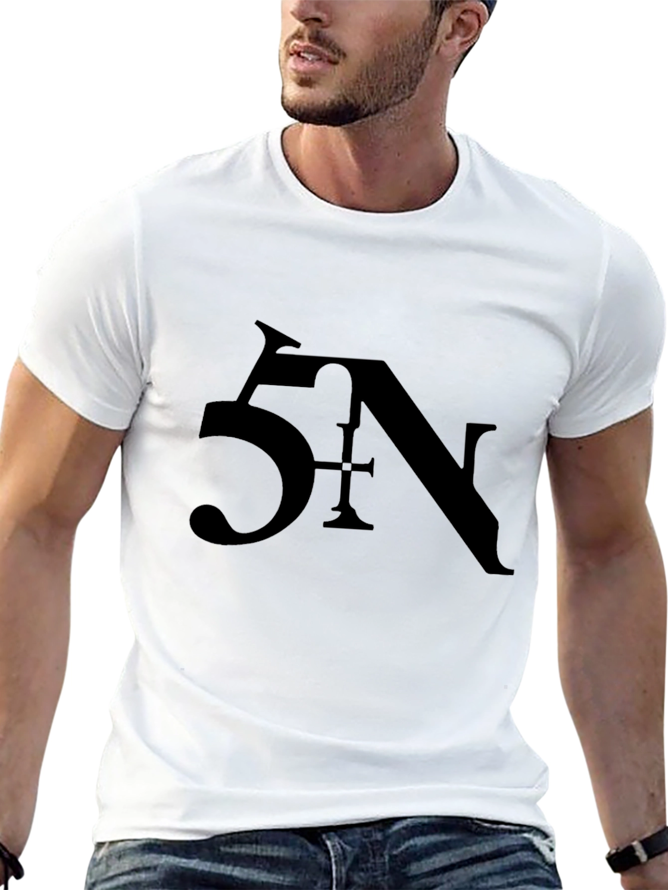 5N Graphic Print Black T-Shirt