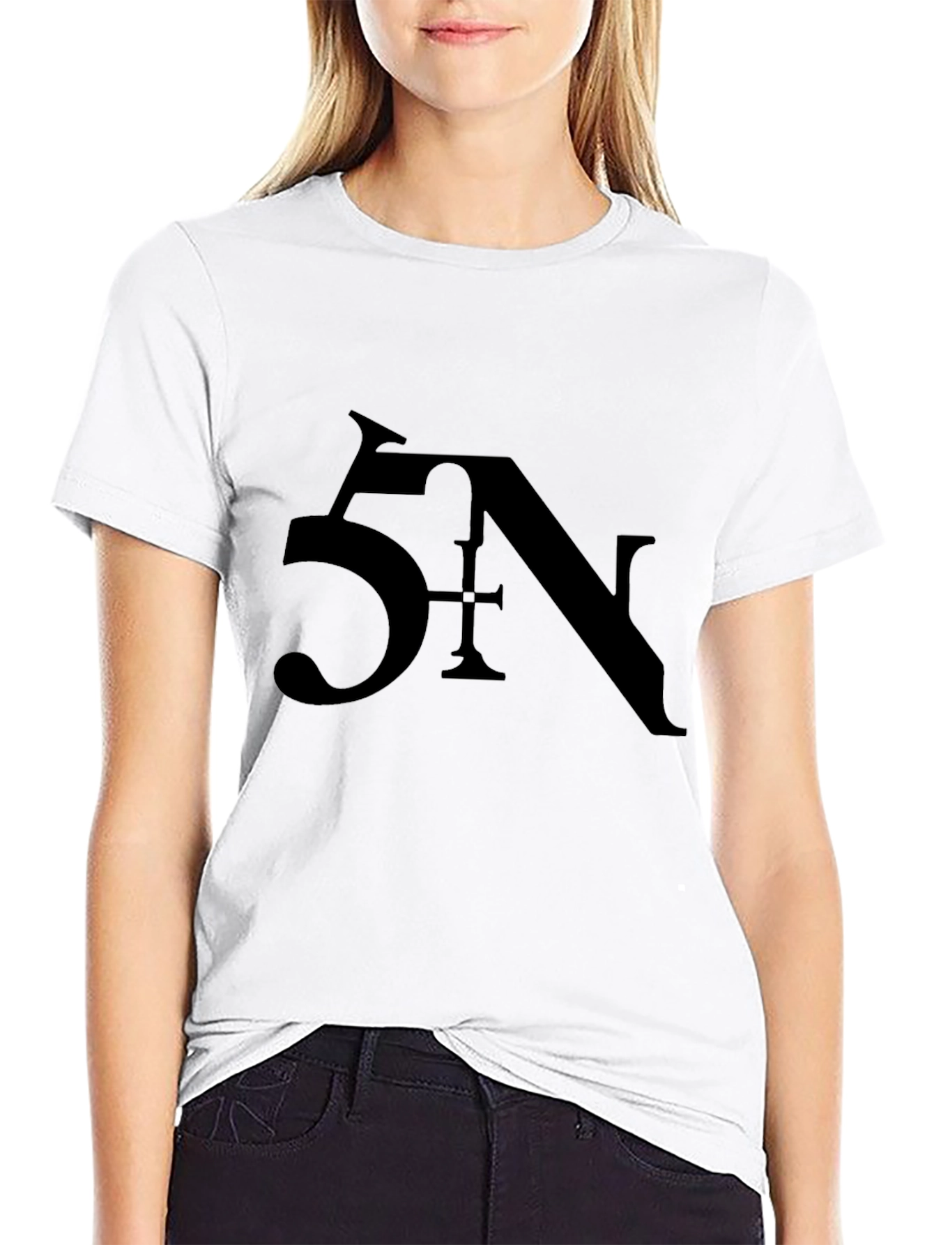 5N Graphic Print Black T-Shirt