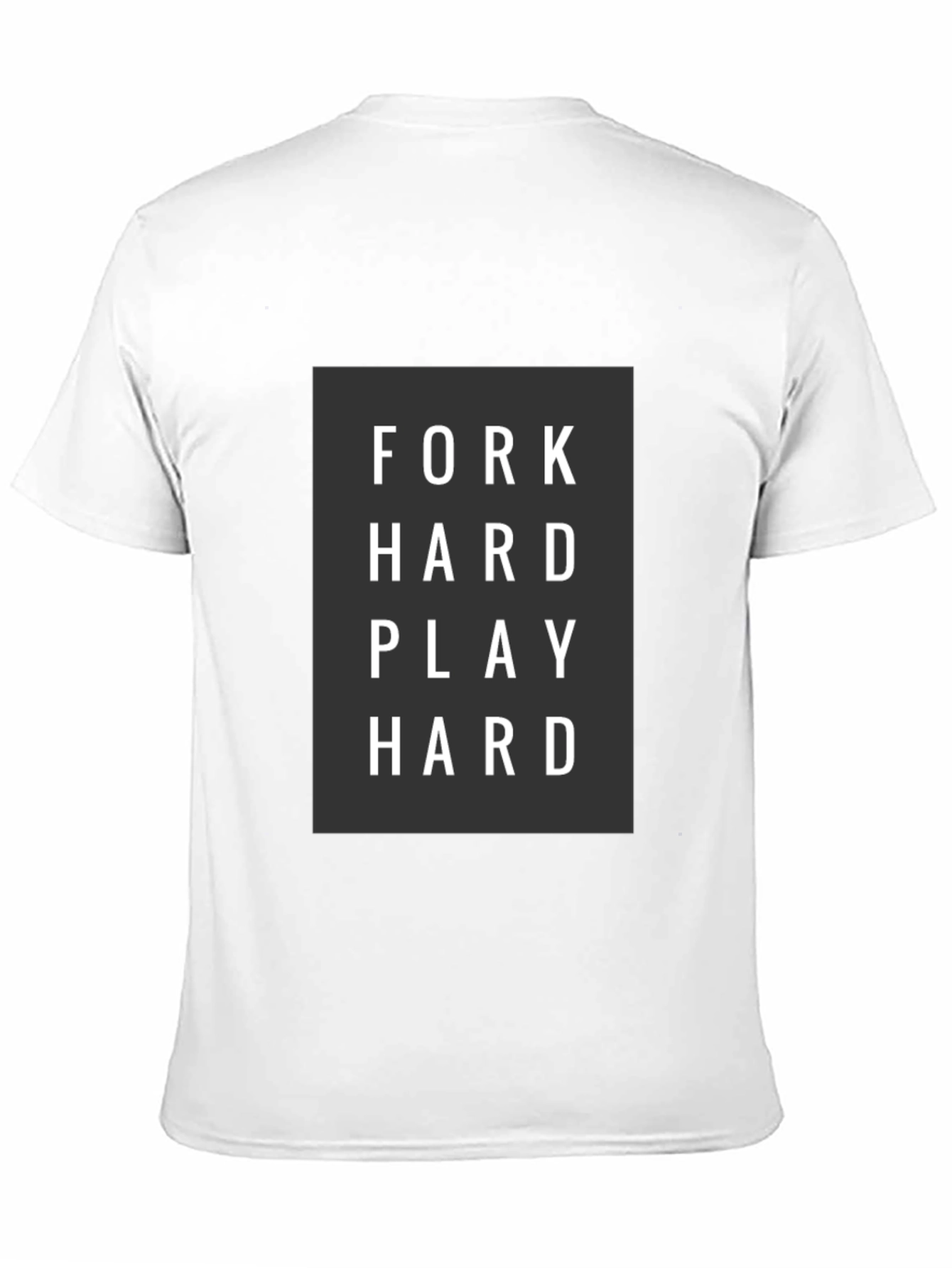 Fork Hard Play Hard Mens Black Graphic Tee