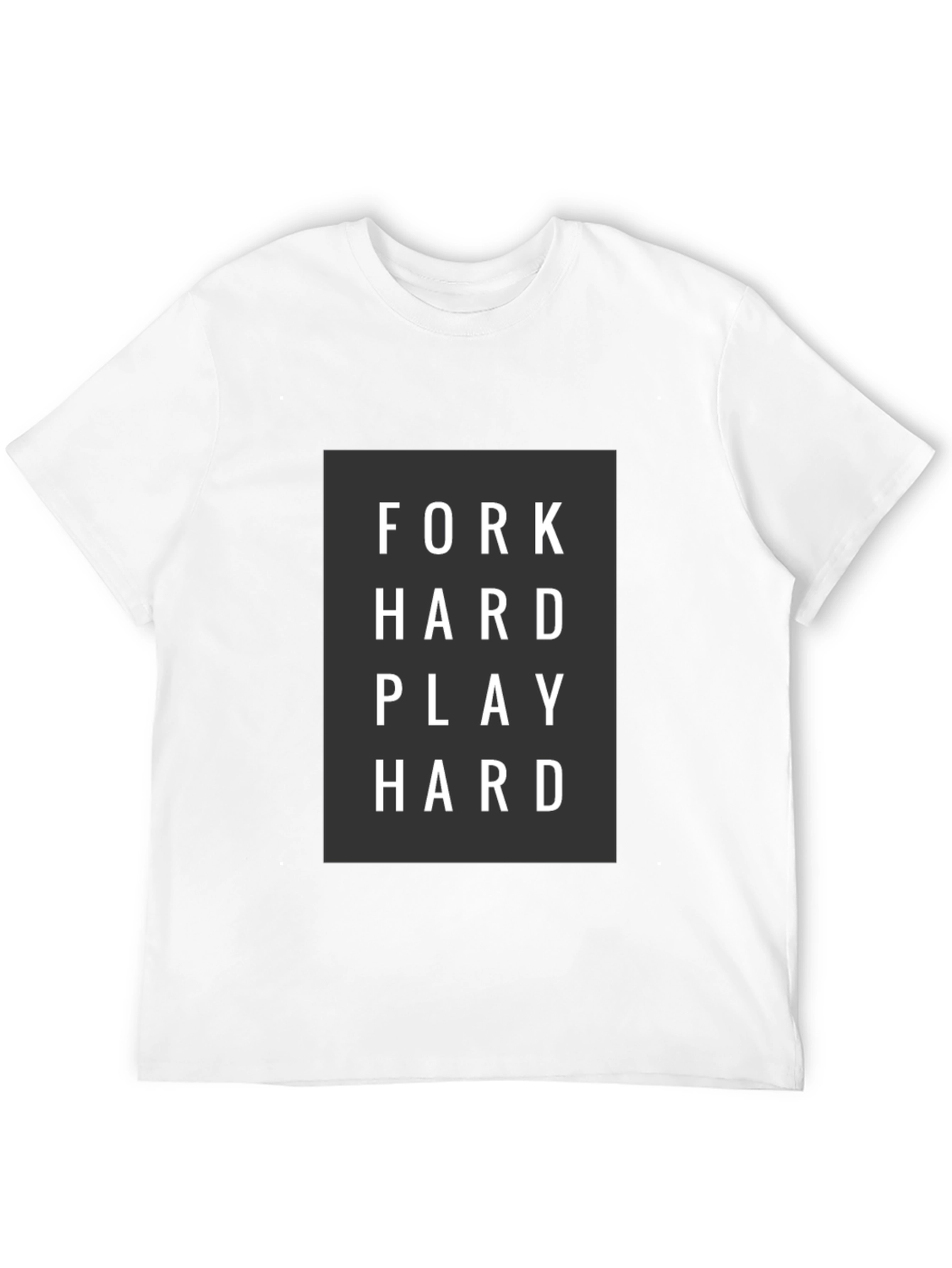 Fork Hard Play Hard Mens Black Graphic Tee