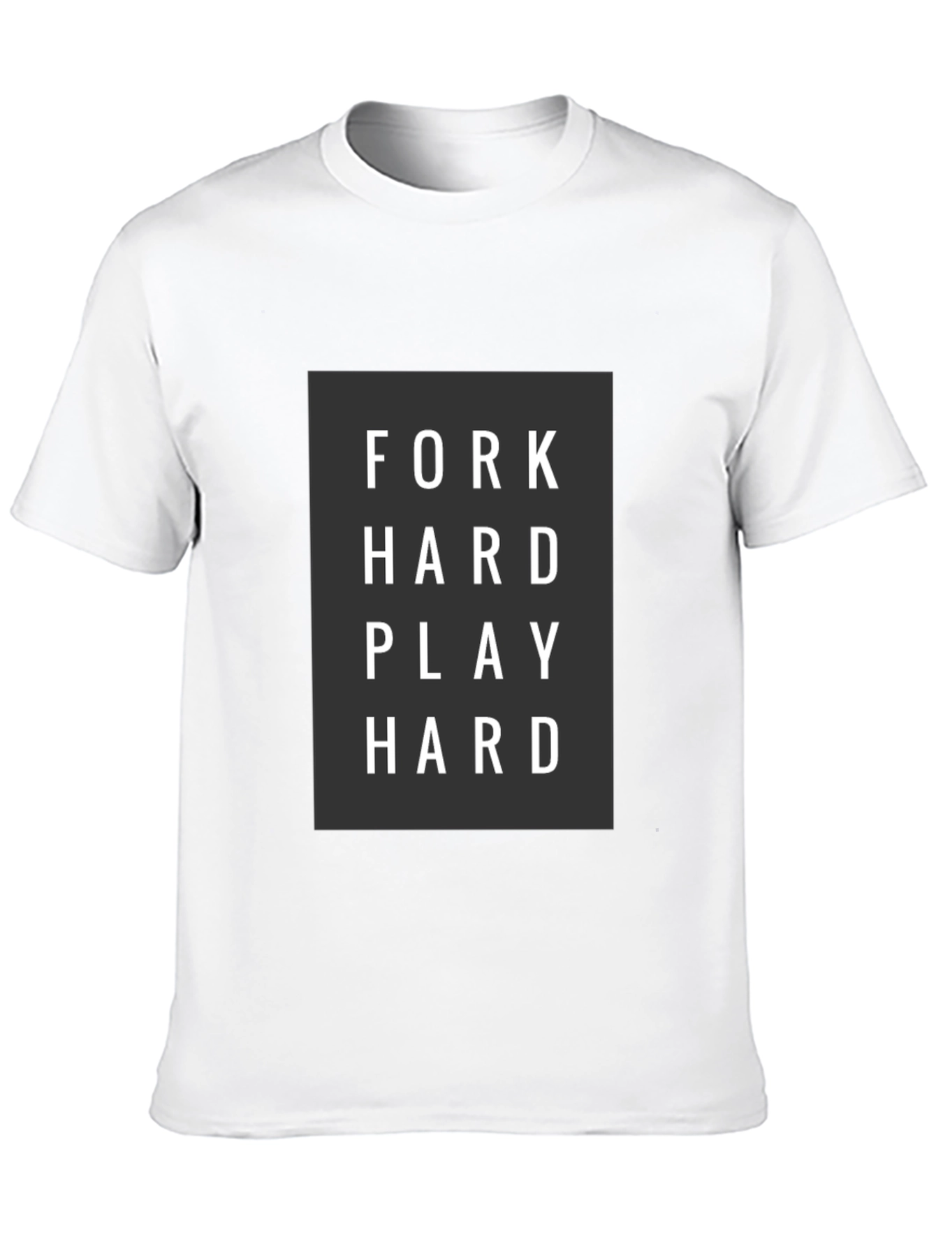 Fork Hard Play Hard Mens Black Graphic Tee