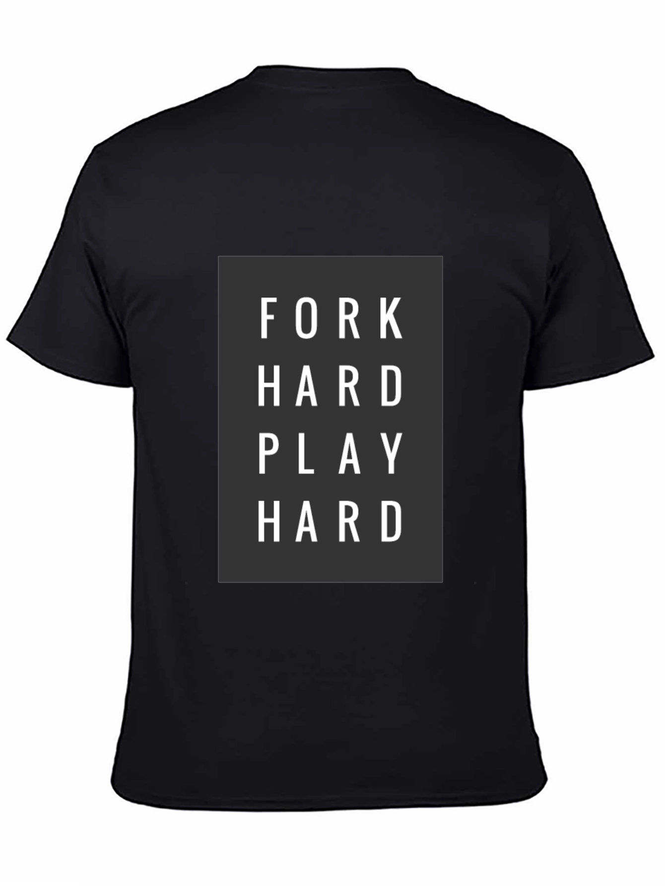 Fork Hard Play Hard Mens Black Graphic Tee