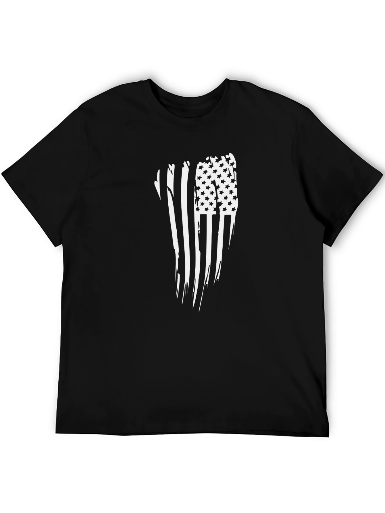 American Flag Distressed Graphic Tee - Black