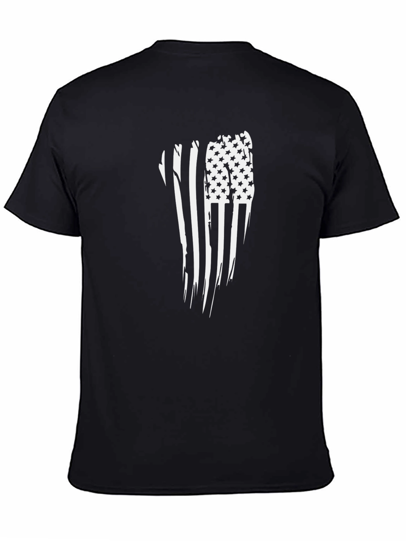 American Flag Distressed Graphic Tee - Black