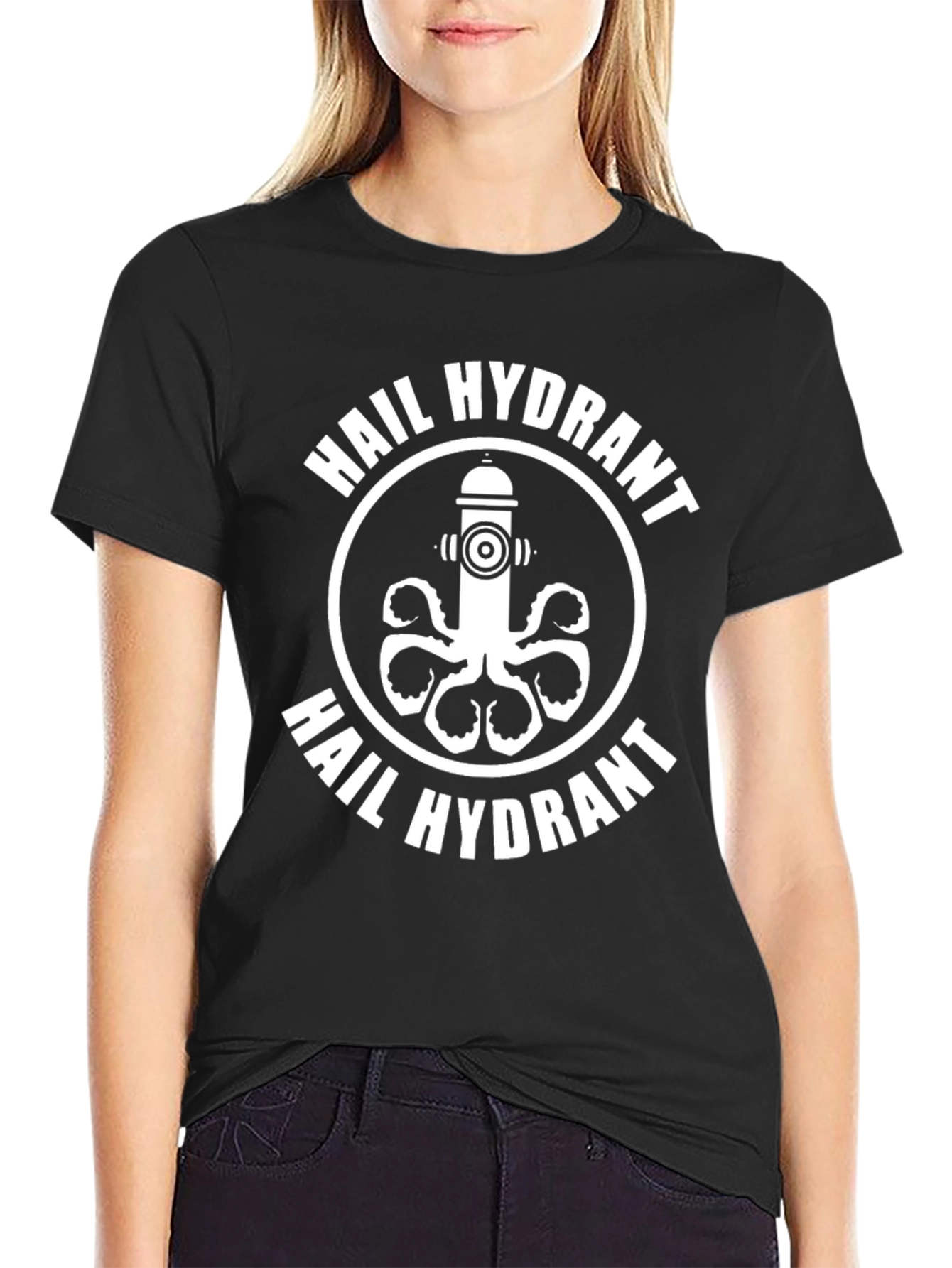 Hail Hydrant Graphic T-Shirt - Black Cotton Tee
