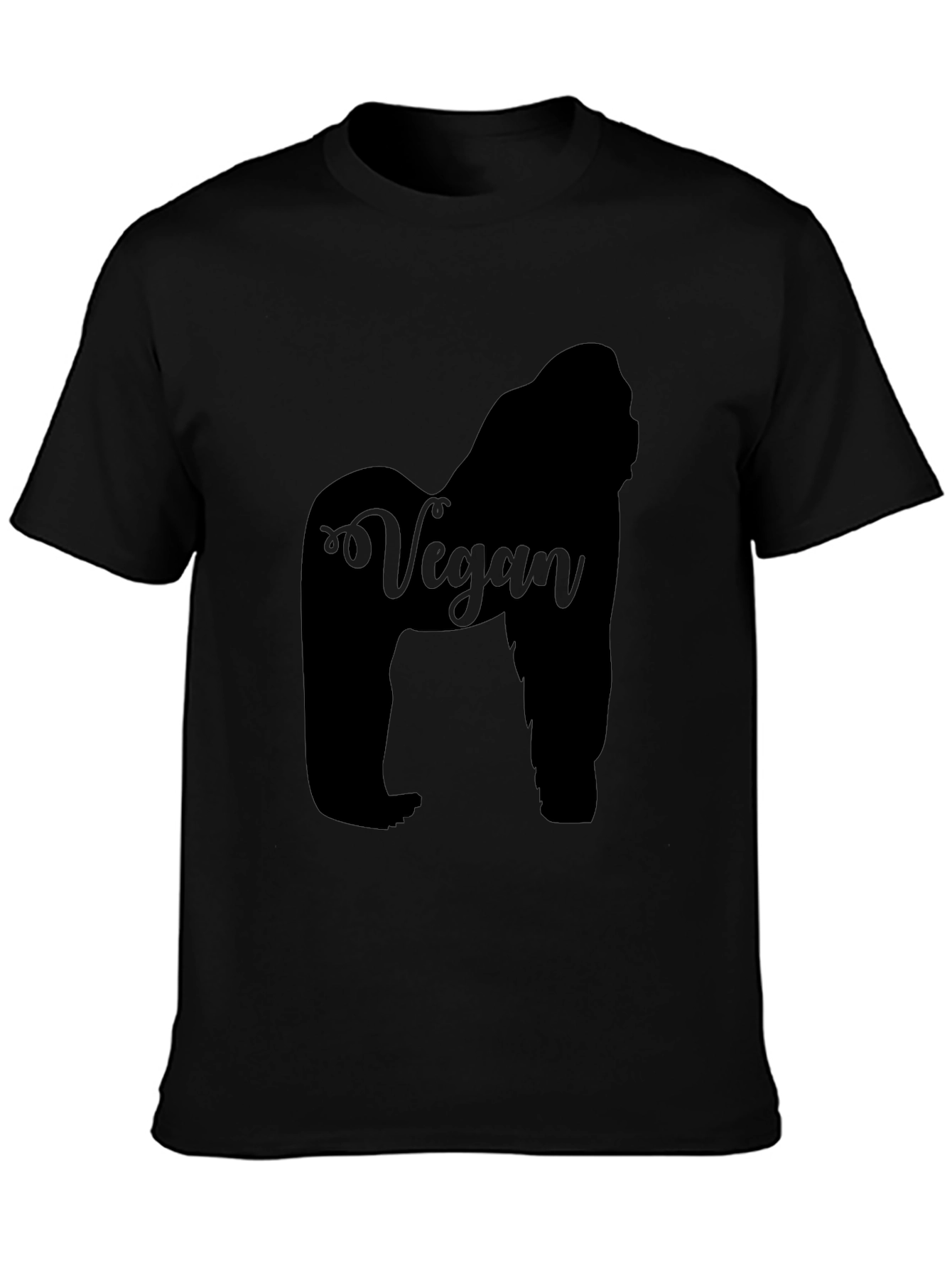 Vegan Gorilla Graphic Tee - Black