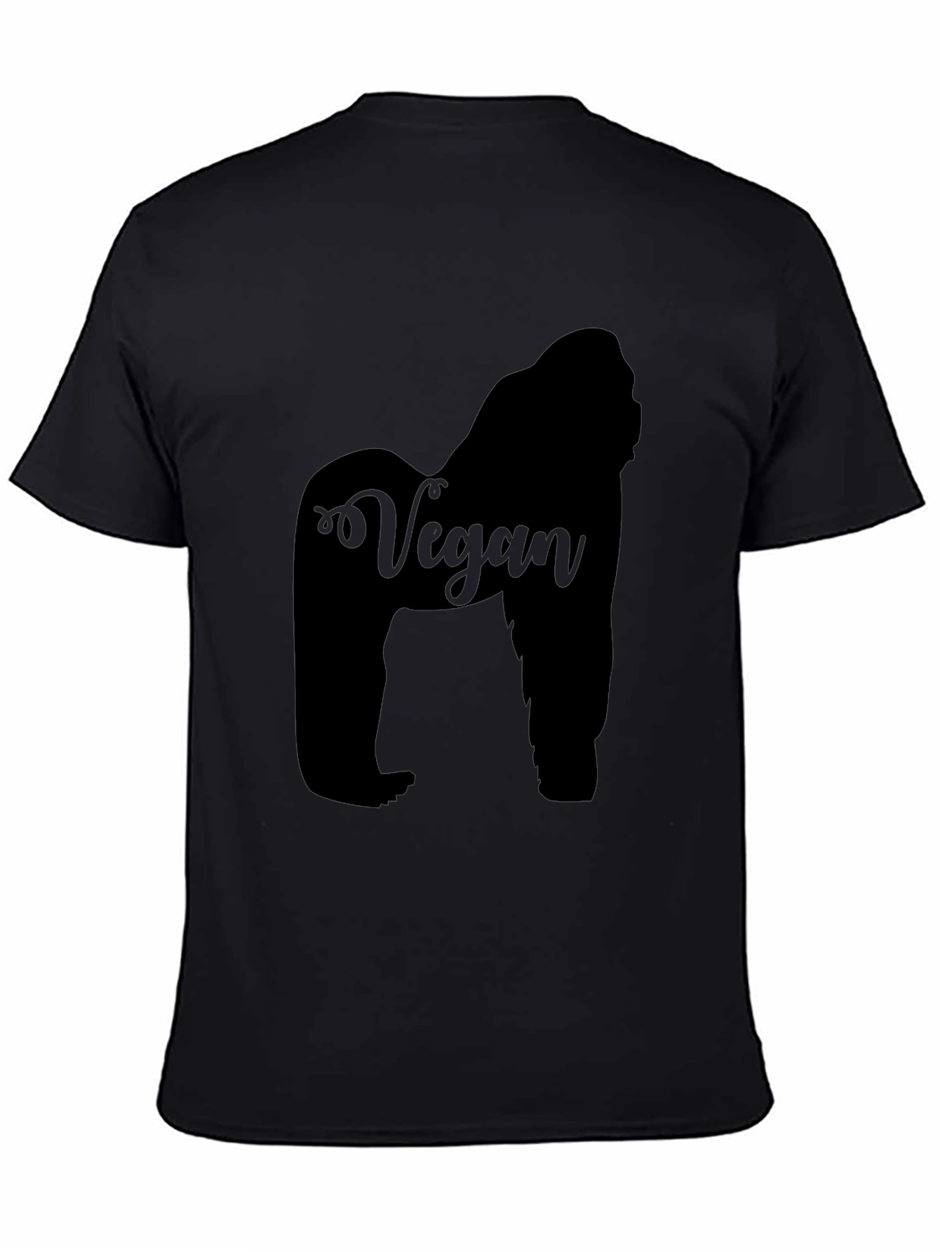 Vegan Gorilla Graphic Tee - Black