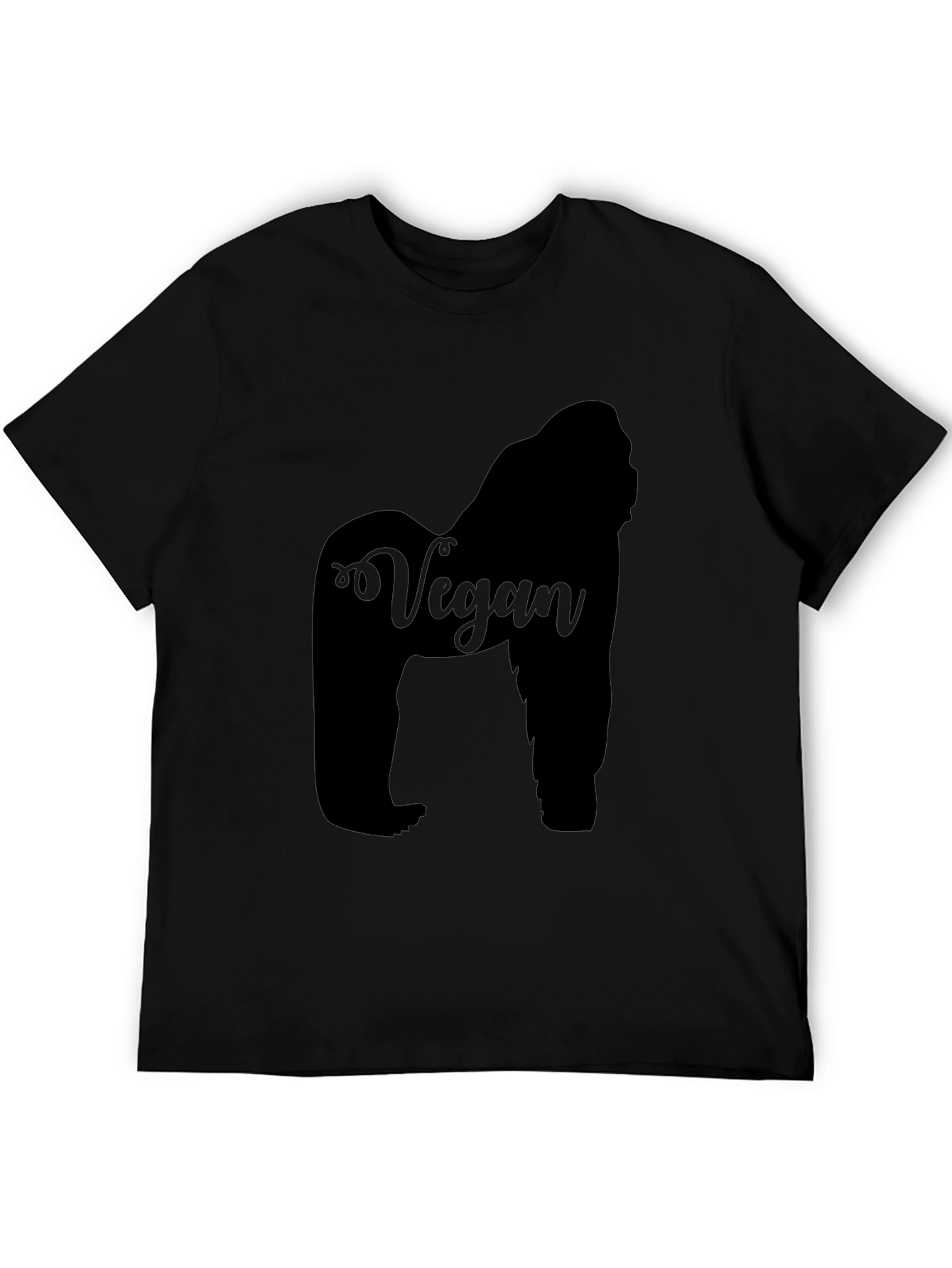 Vegan Gorilla Graphic Tee - Black
