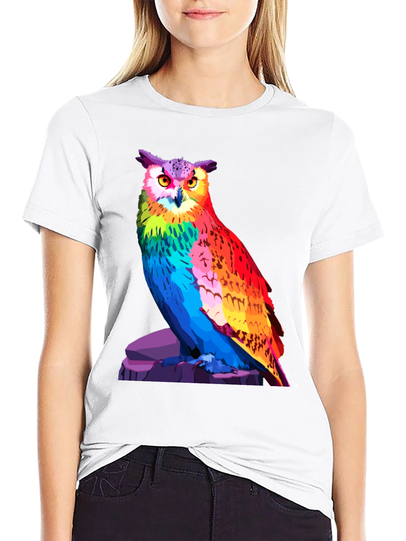 Vibrant Owl Graphic T-Shirt