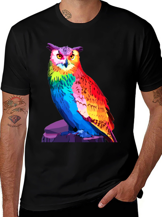 Vibrant Owl Graphic T-Shirt