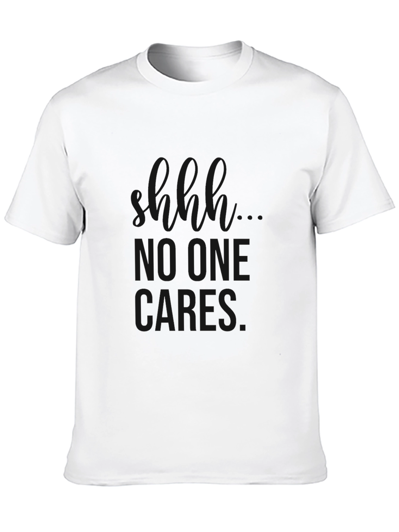 No One Cares Graphic Black T-Shirt for Men