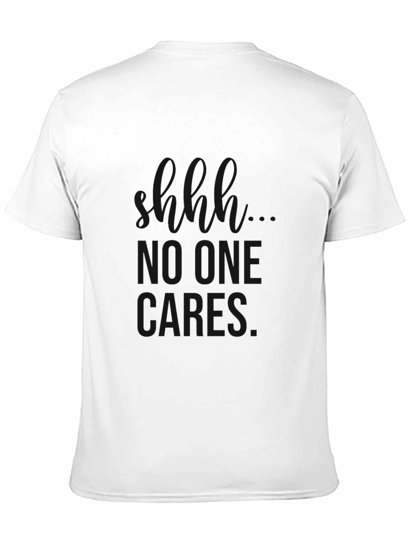 No One Cares Graphic Black T-Shirt for Men