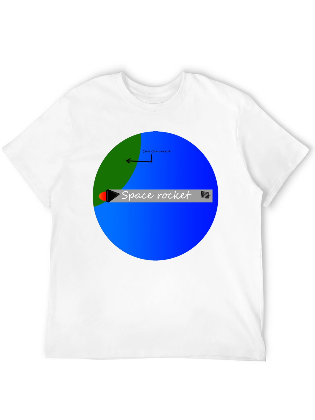 Space Rocket Graphic Black T-Shirt