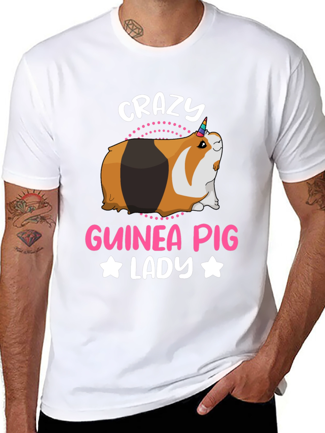 Crazy Guinea Pig Lady T-Shirt - Black