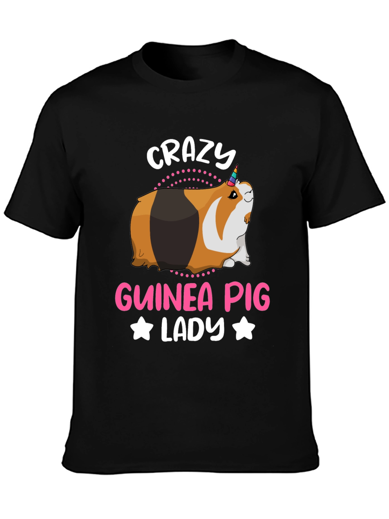 Crazy Guinea Pig Lady T-Shirt - Black