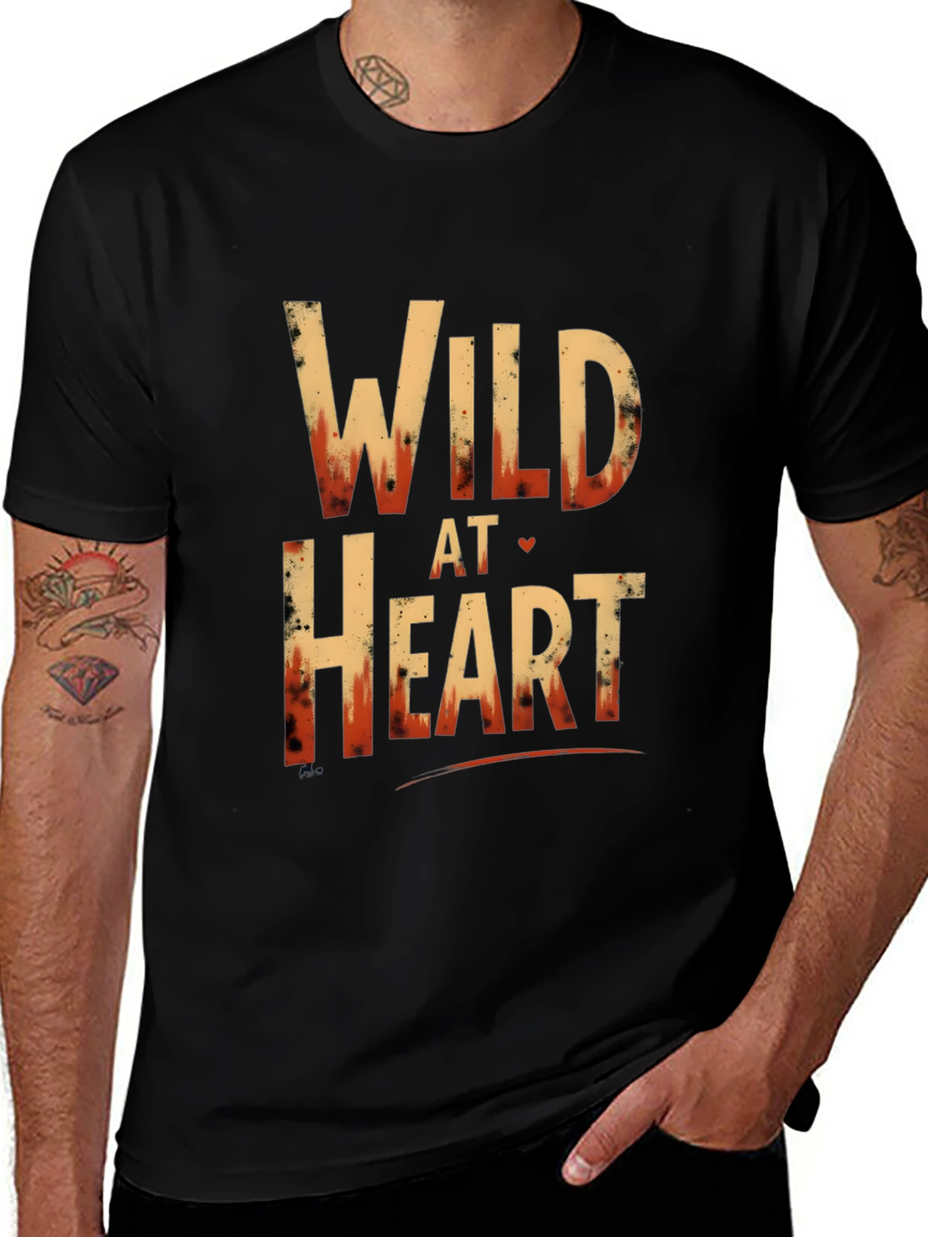 Wild At Heart Graphic Tee - Trendy Black T-Shirt