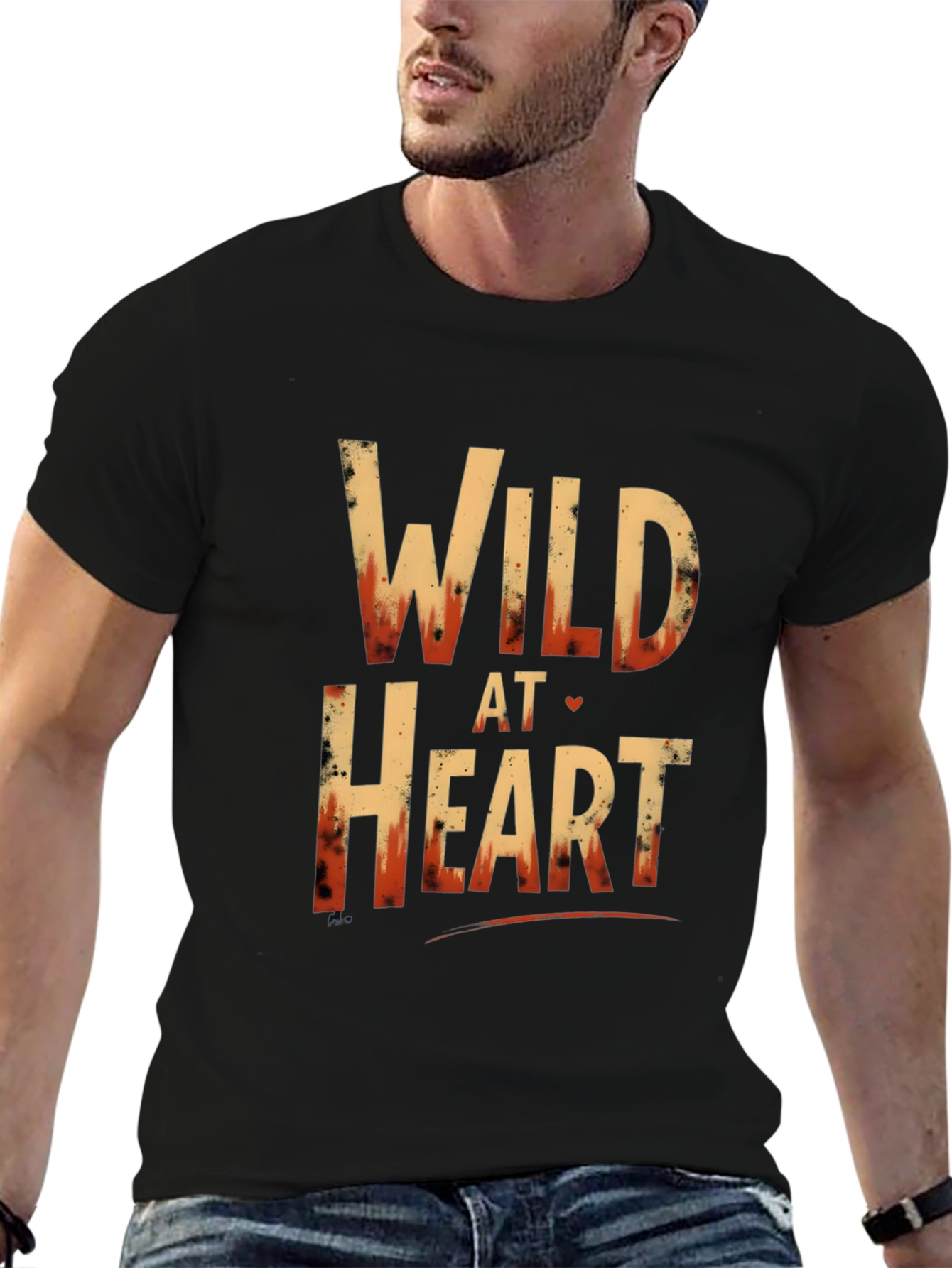 Wild At Heart Graphic Tee - Trendy Black T-Shirt
