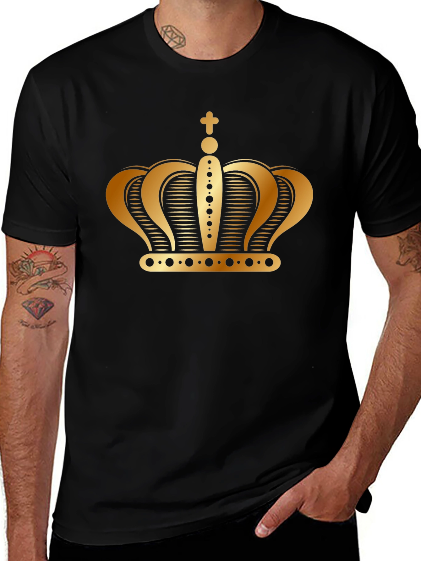 Gold Crown Graphic Black T-Shirt