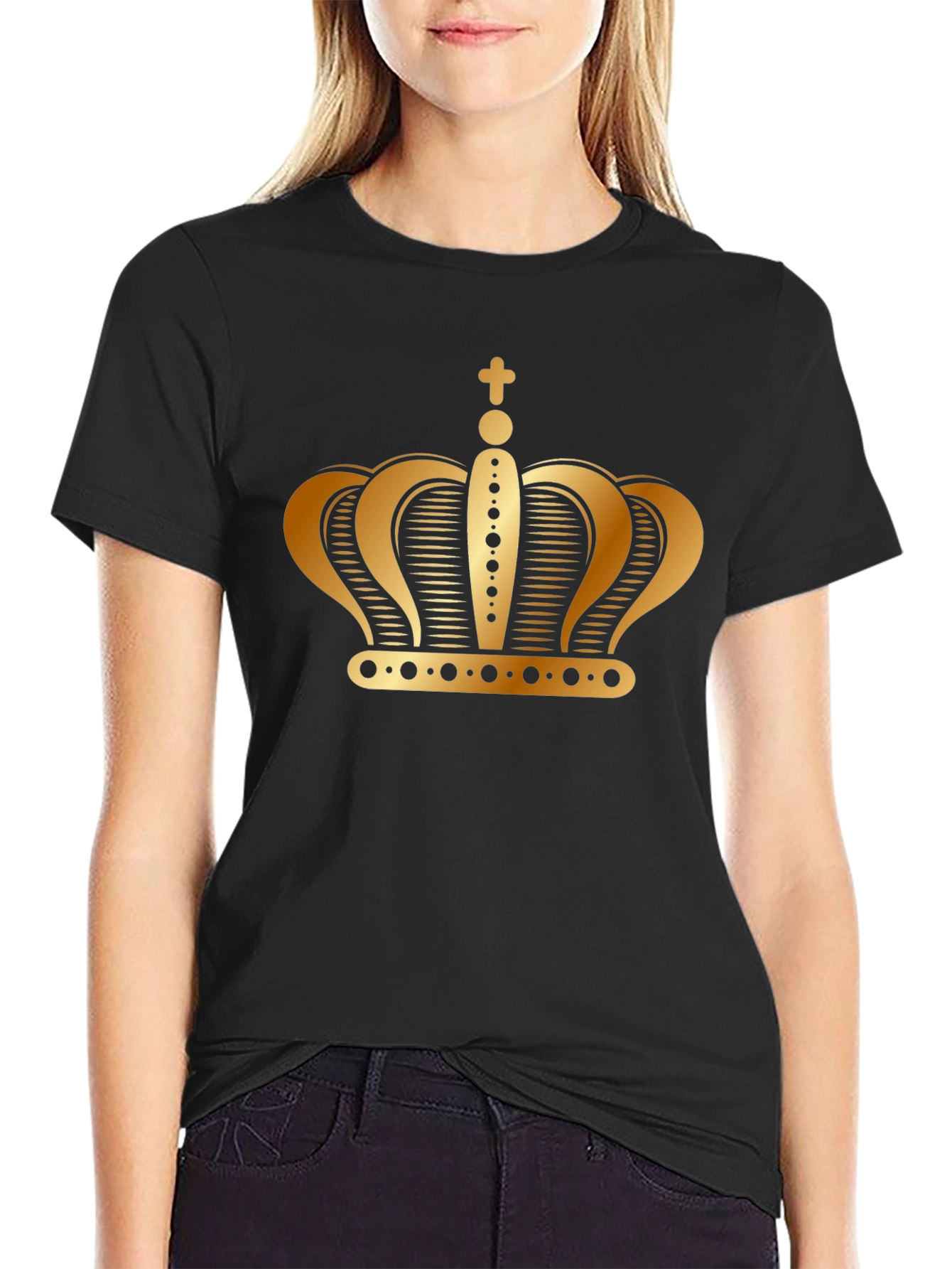 Gold Crown Graphic Black T-Shirt