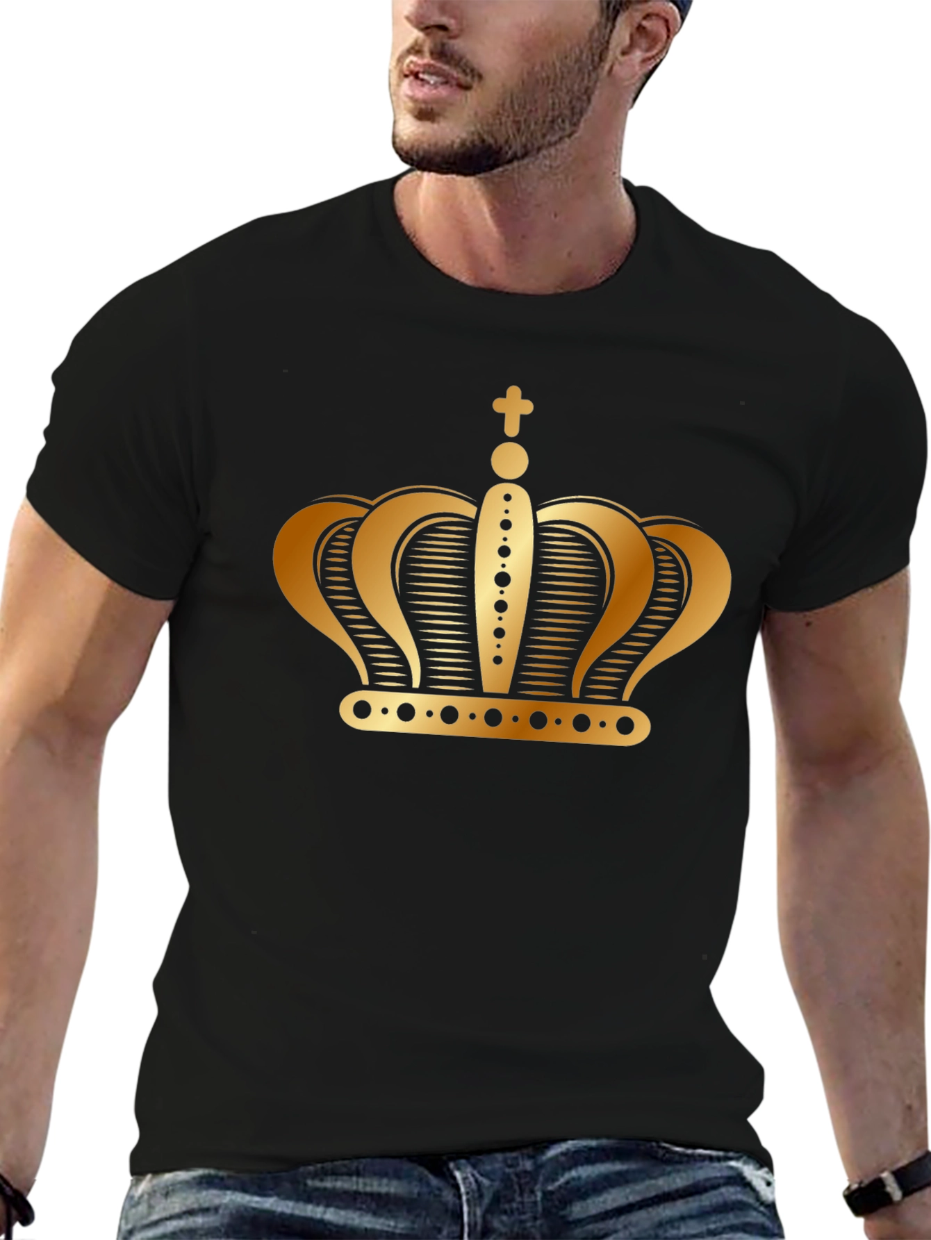 Gold Crown Graphic Black T-Shirt