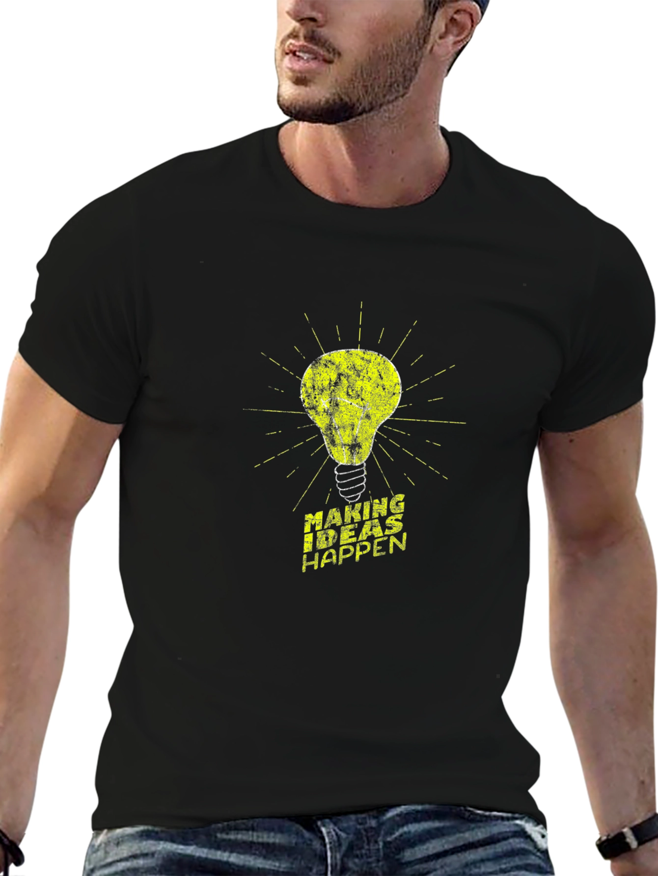 Making Ideas Happen T-Shirt - Black Crew Neck