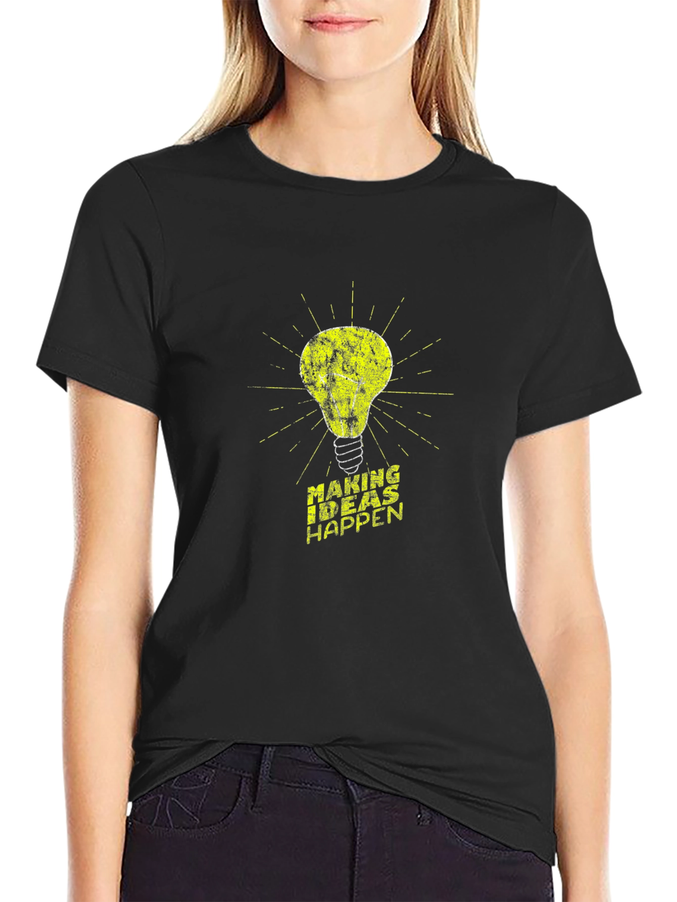 Making Ideas Happen T-Shirt - Black Crew Neck