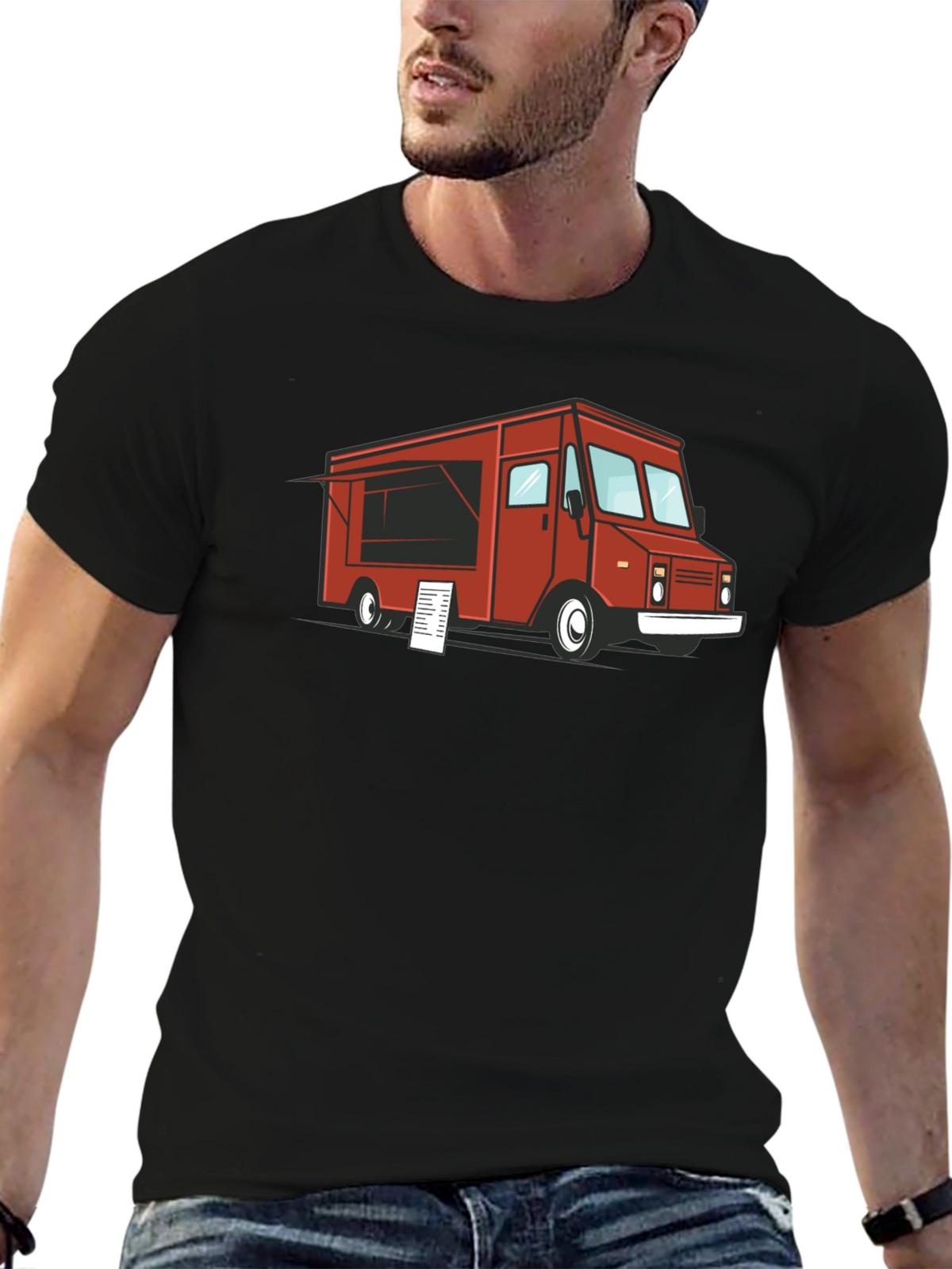 Food Truck Graphic T-Shirt - Black