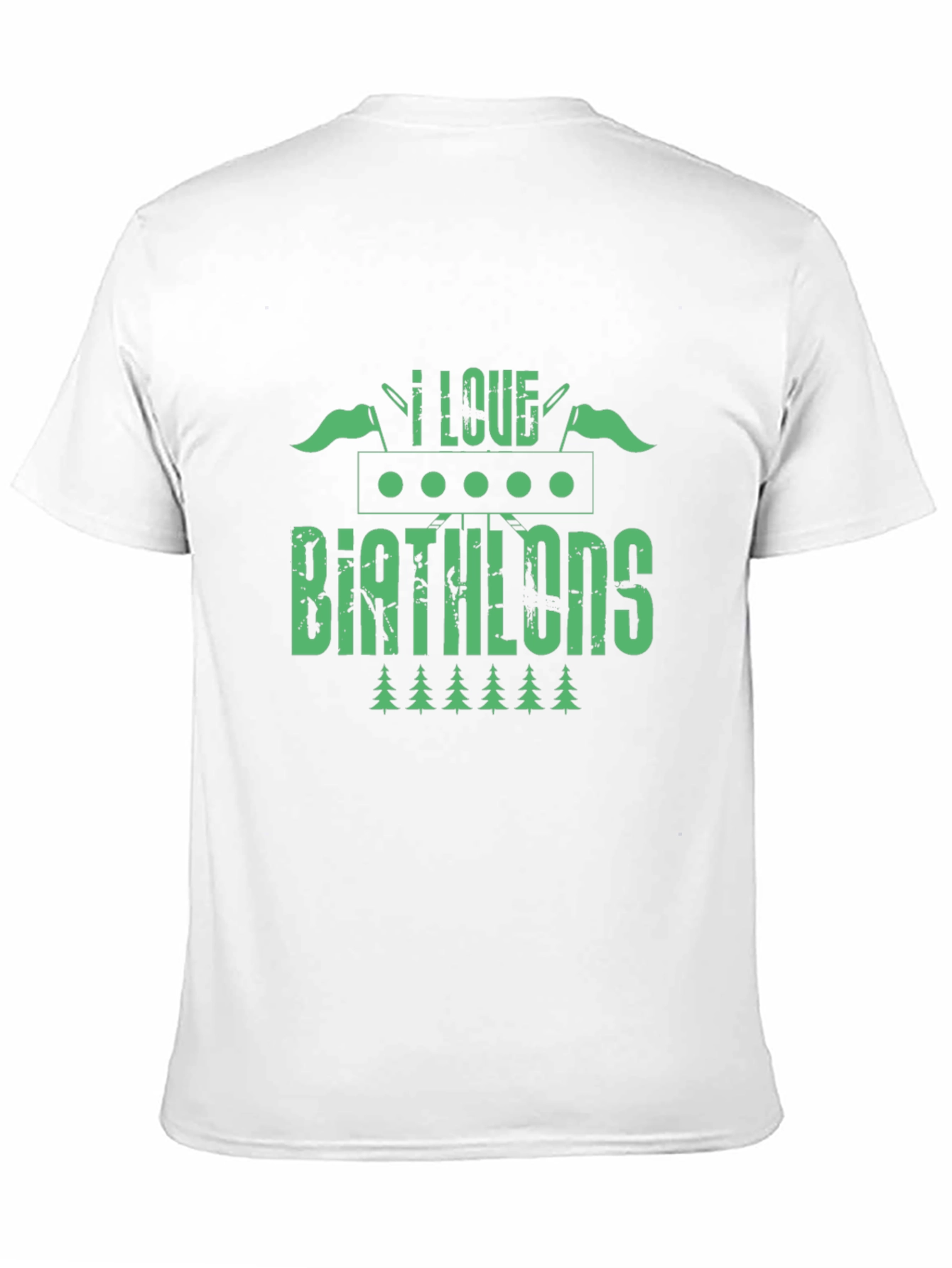 I Love Biathlons T-Shirt - Green Graphic Tee