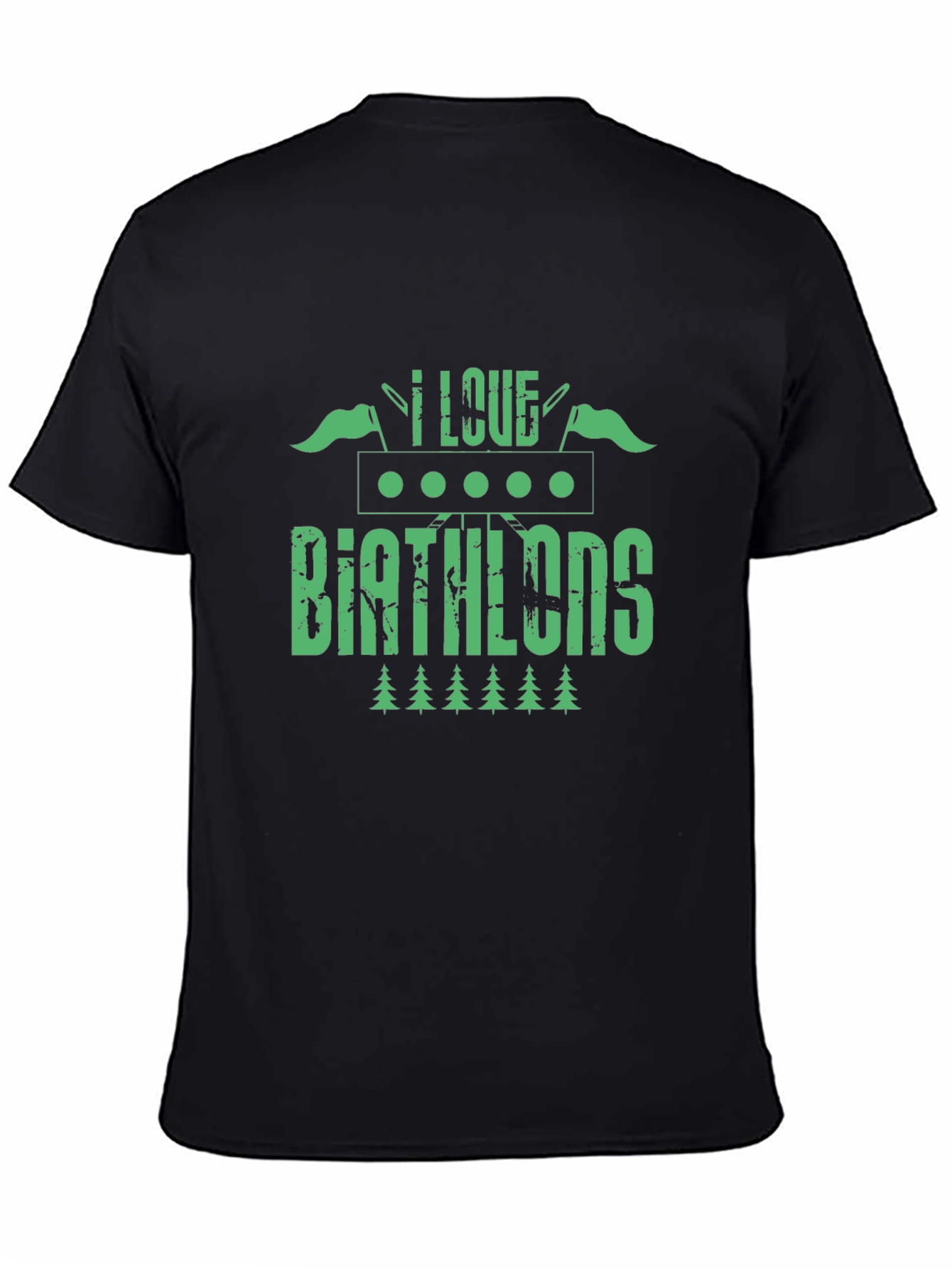 I Love Biathlons T-Shirt - Green Graphic Tee