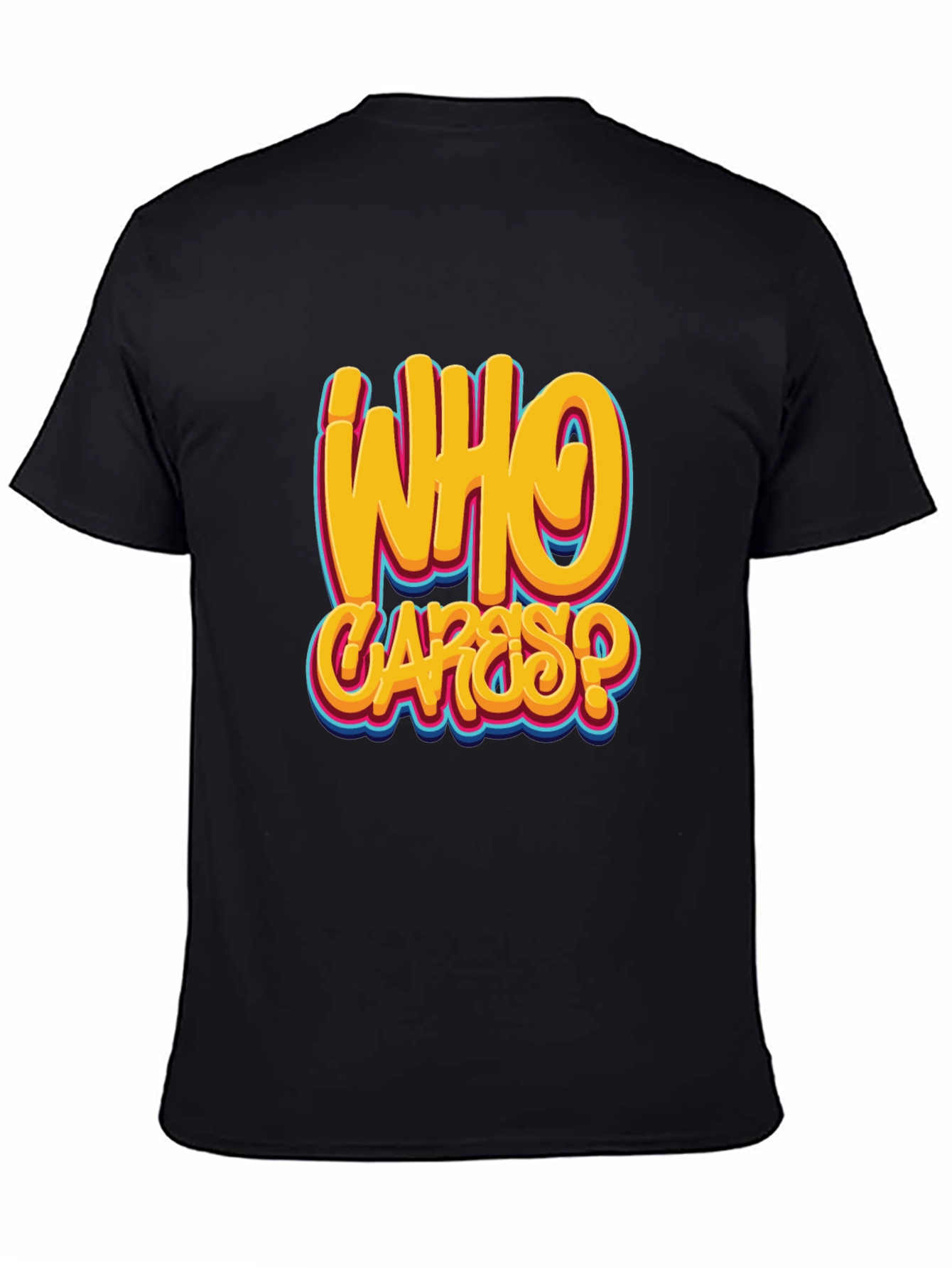 Who Cares? Graphic Print Black T-Shirt