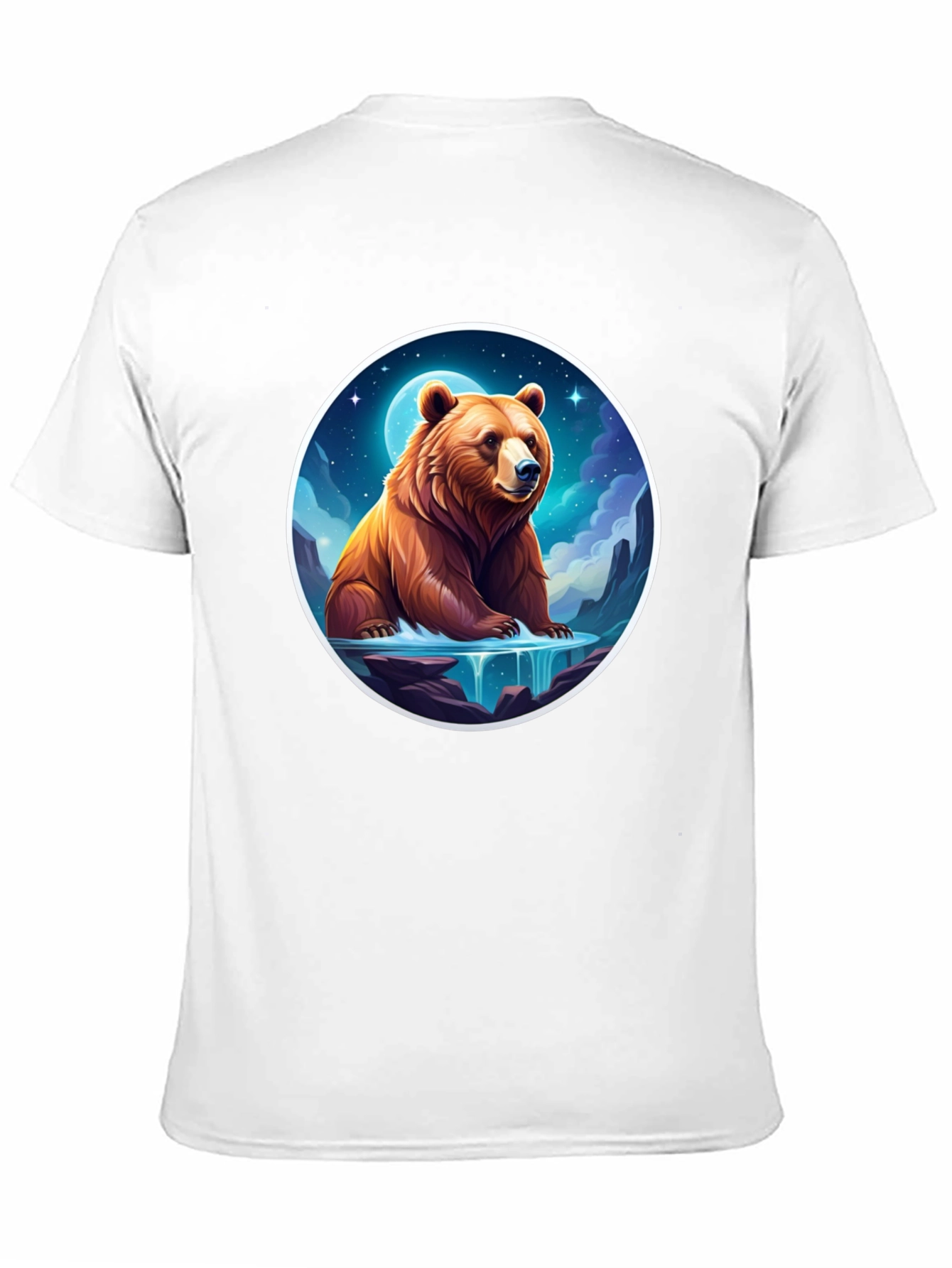 Bear & Moon Graphic Tee - Black