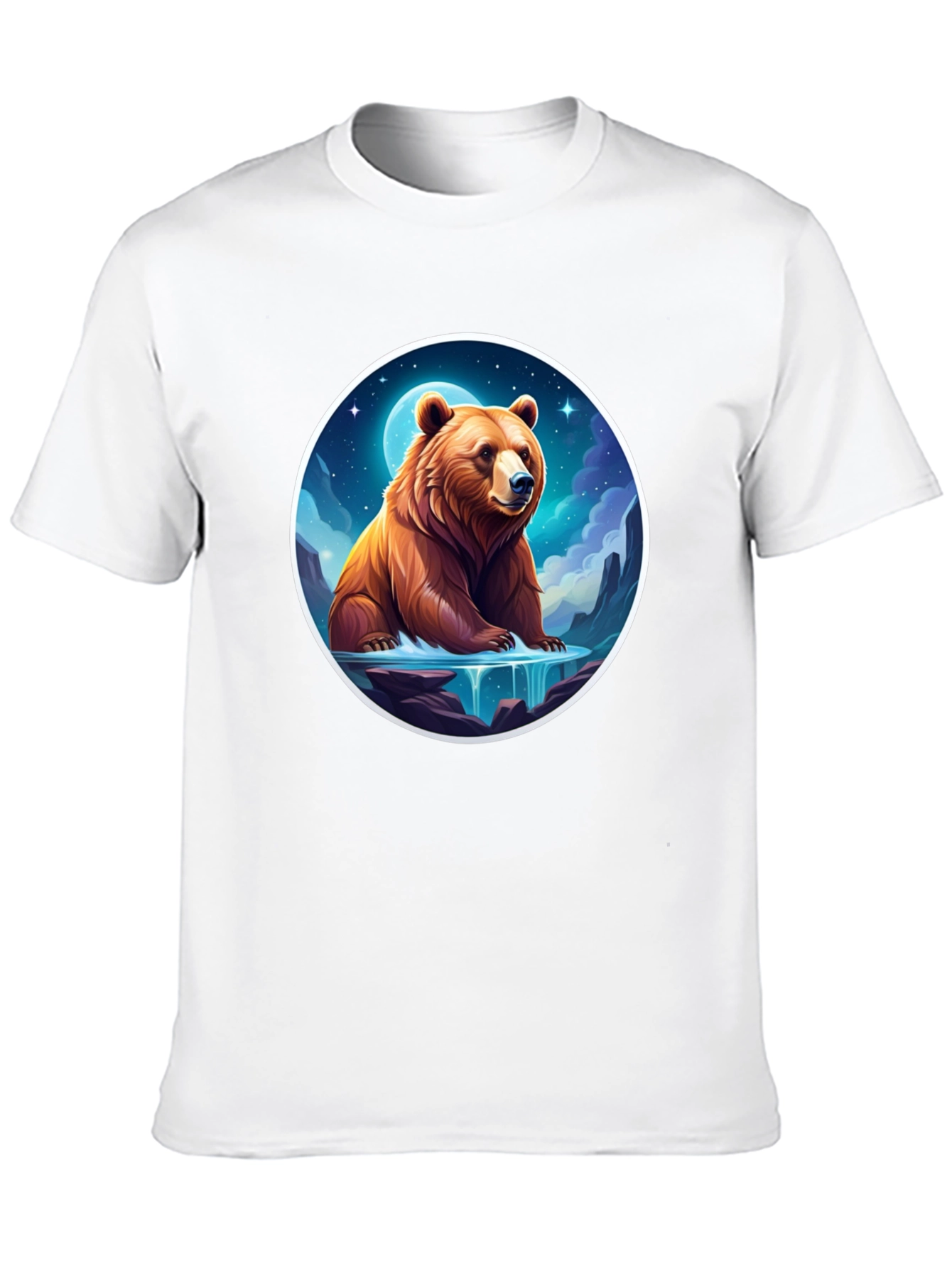 Bear & Moon Graphic Tee - Black