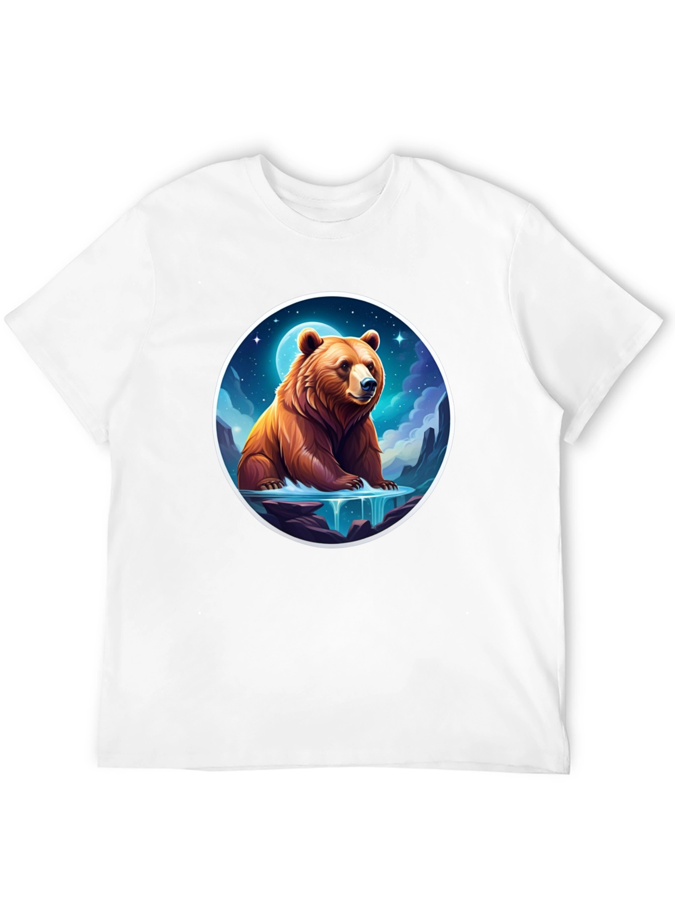 Bear & Moon Graphic Tee - Black
