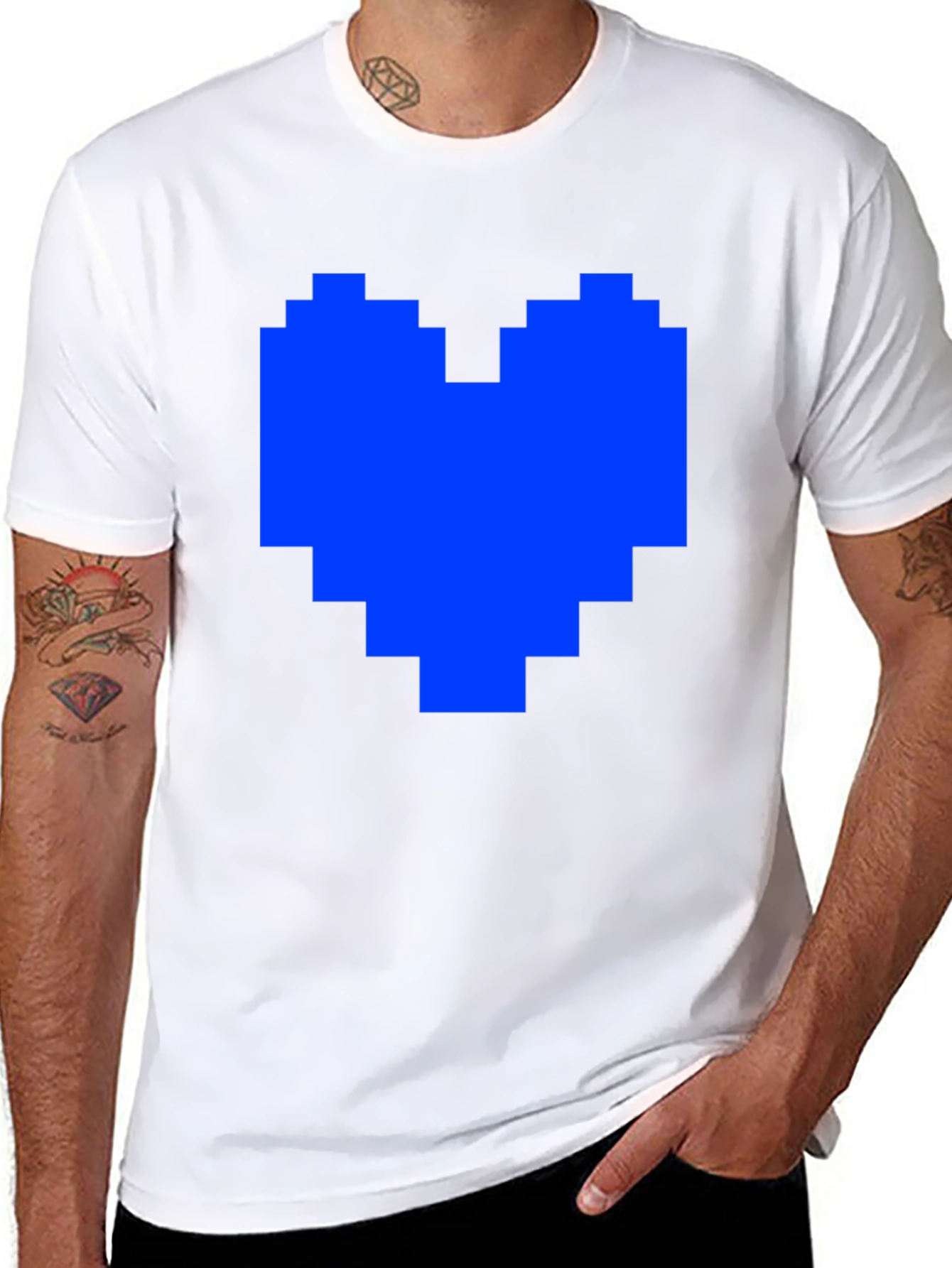 Pixel Heart Graphic Tee - Soft Cotton Blend