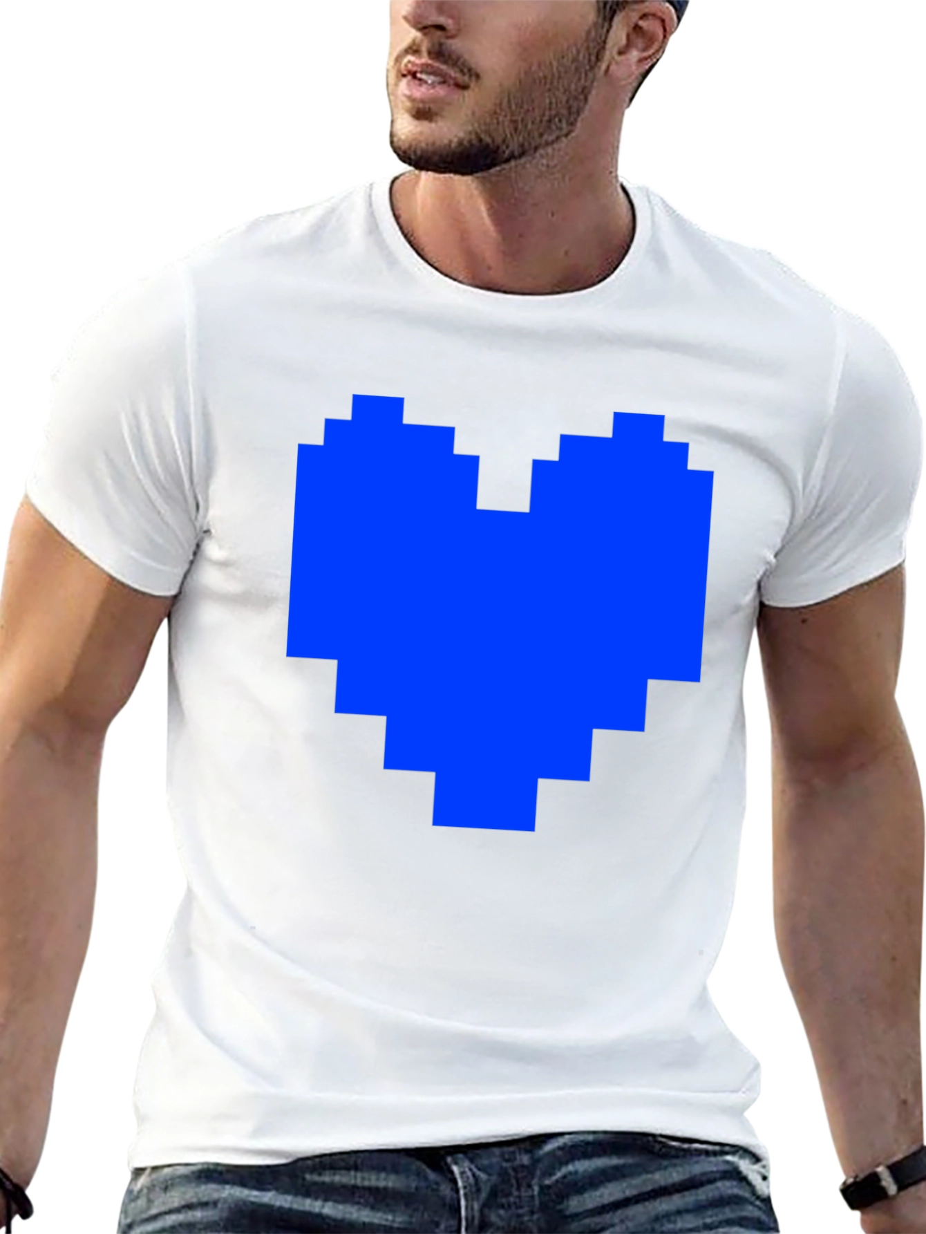 Pixel Heart Graphic Tee - Soft Cotton Blend