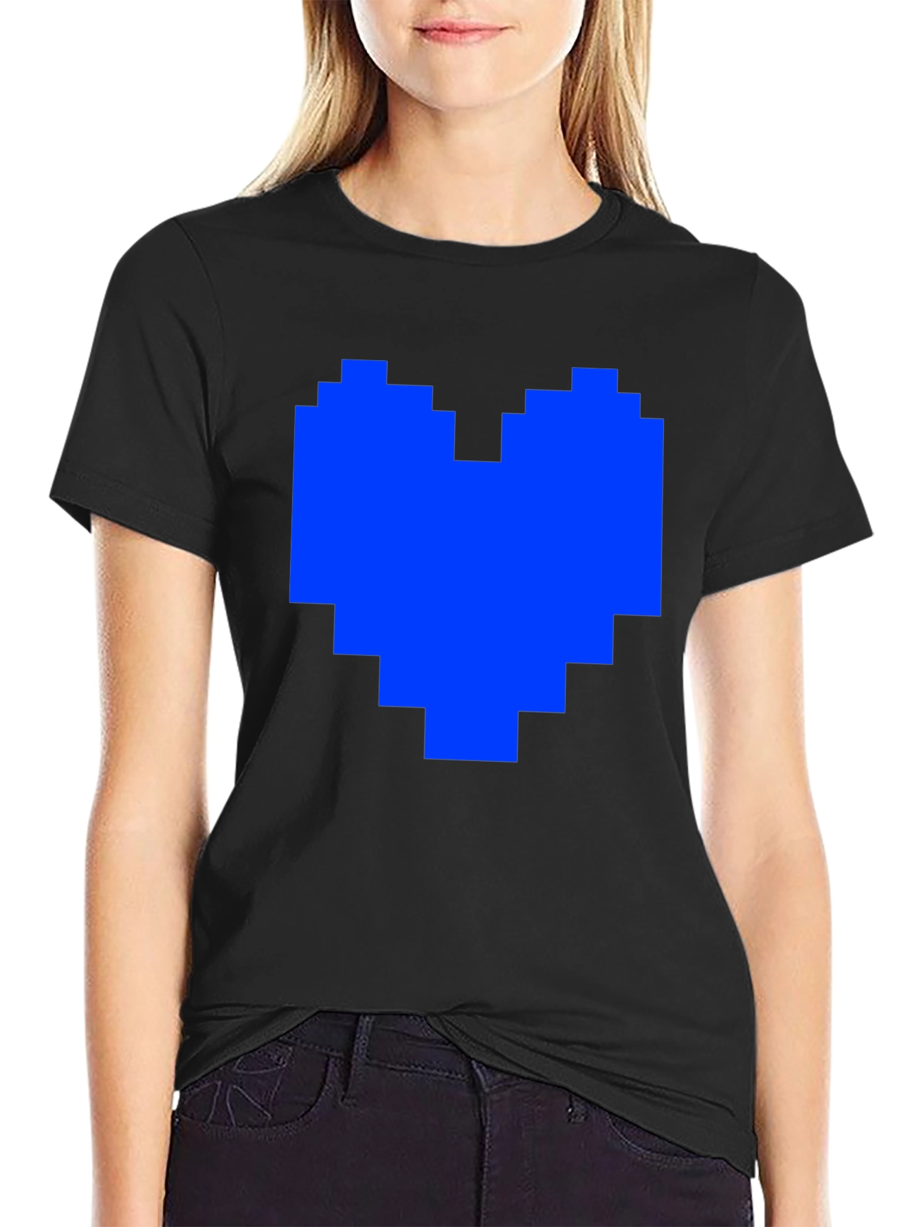 Pixel Heart Graphic Tee - Soft Cotton Blend