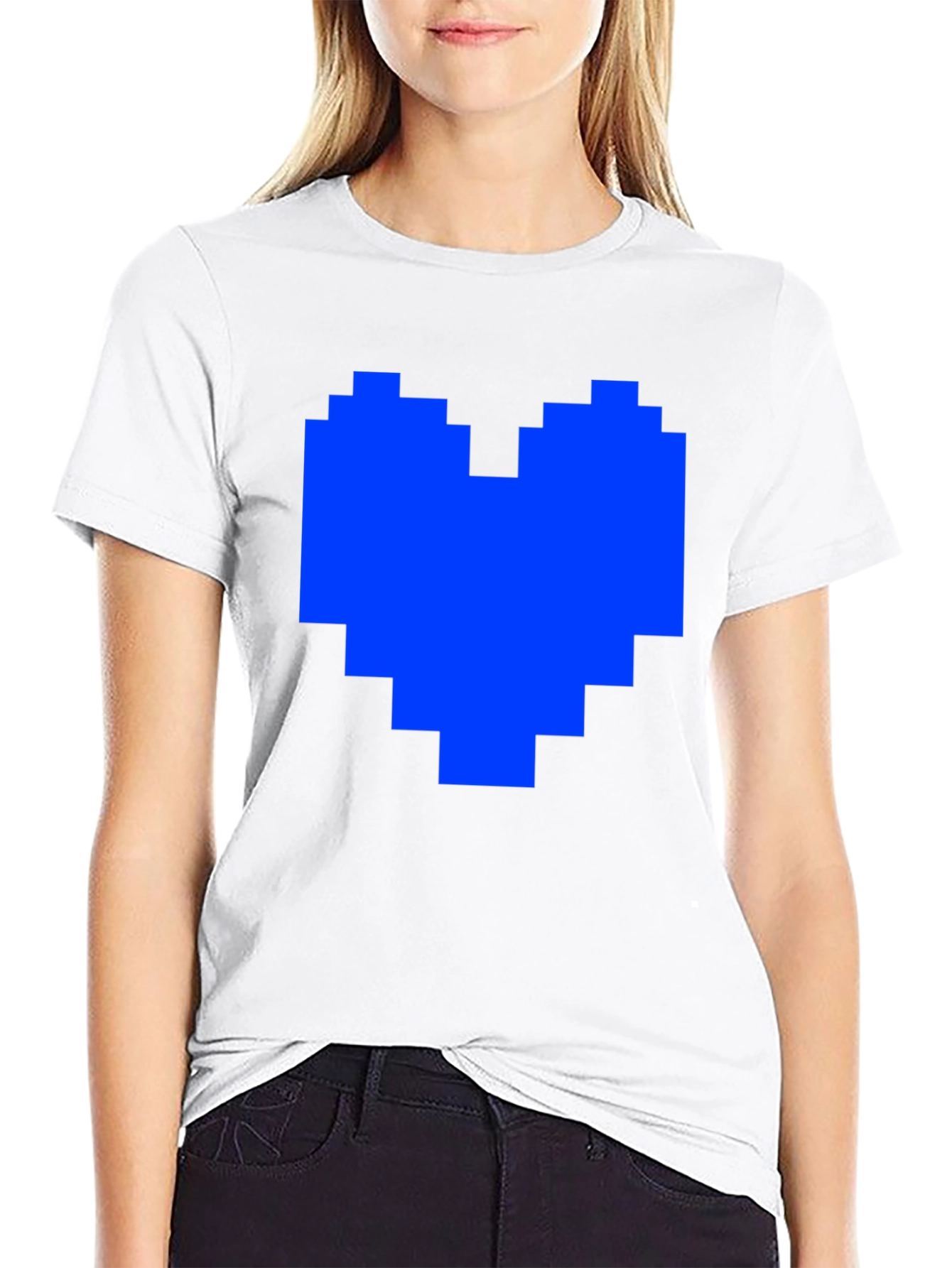 Pixel Heart Graphic Tee - Soft Cotton Blend
