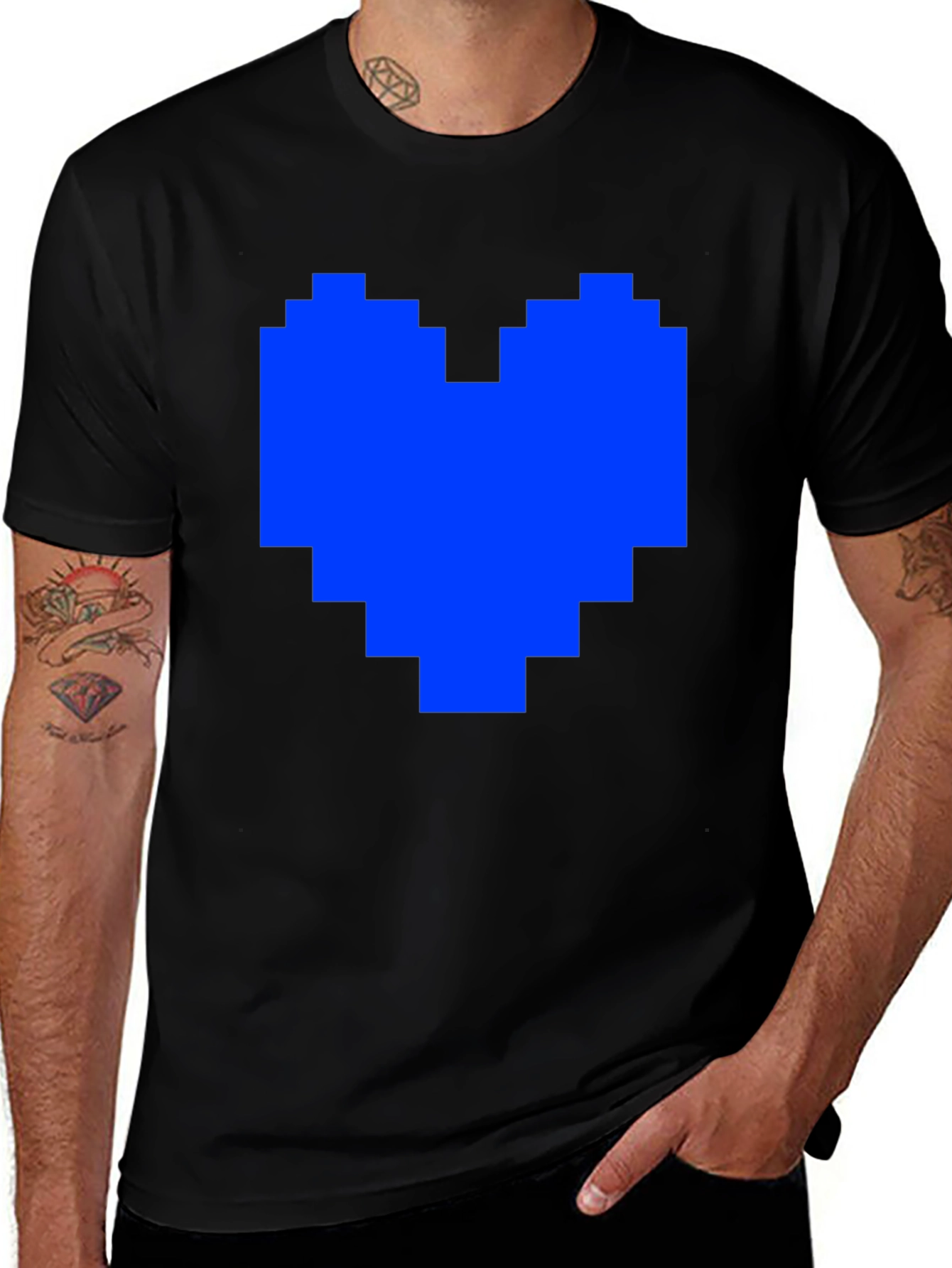 Pixel Heart Graphic Tee - Soft Cotton Blend