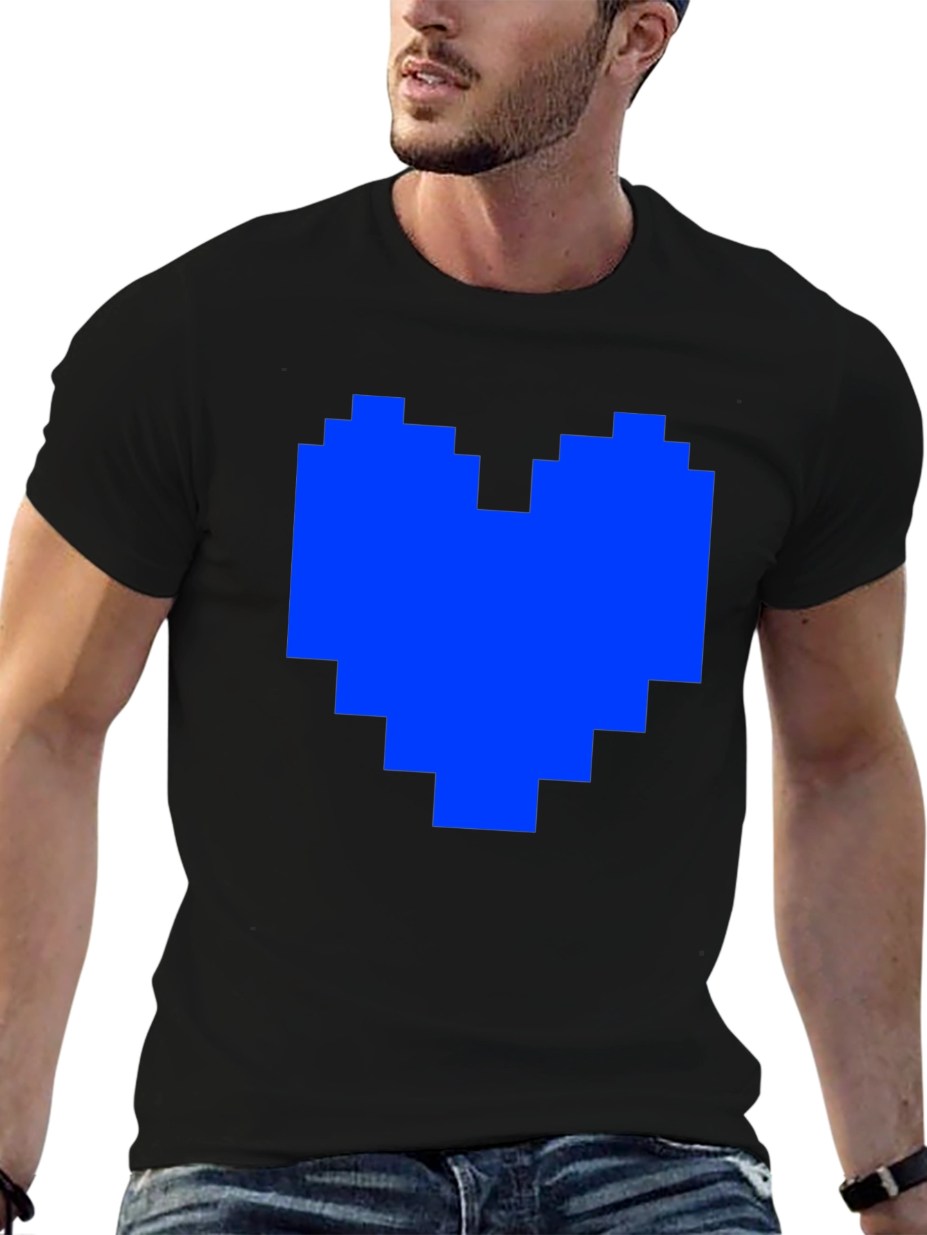 Pixel Heart Graphic Tee - Soft Cotton Blend
