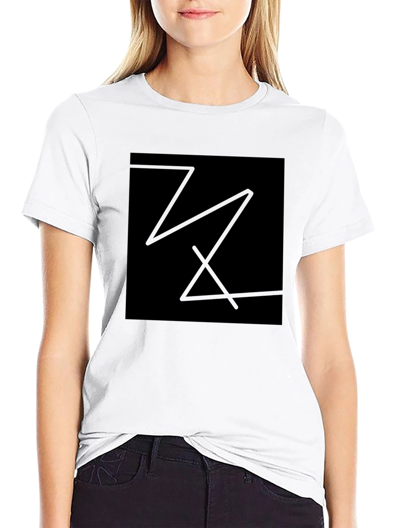 Abstract Graphic Black Tee - Modern Casual Style