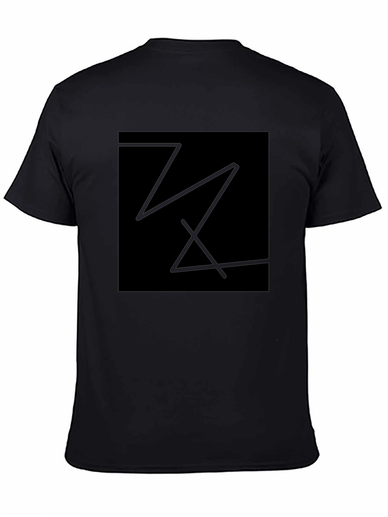 Abstract Graphic Black Tee - Modern Casual Style