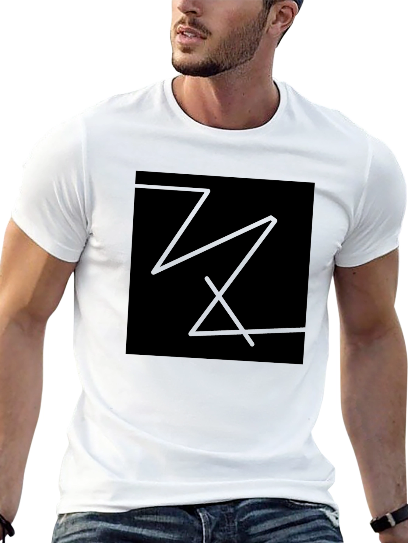 Abstract Graphic Black Tee - Modern Casual Style