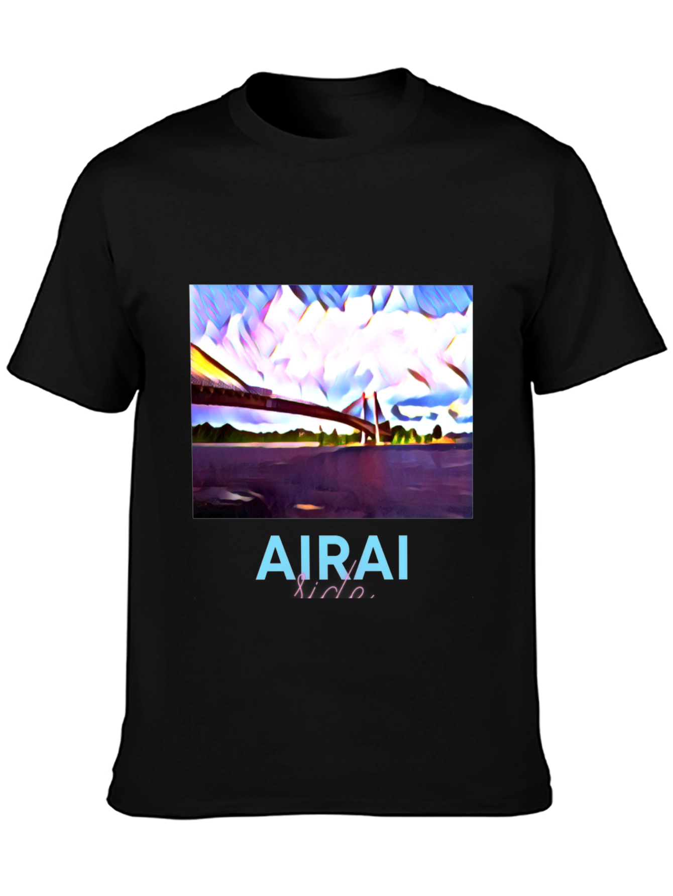 AIRAI Kido Abstract Bridge Black T-Shirt