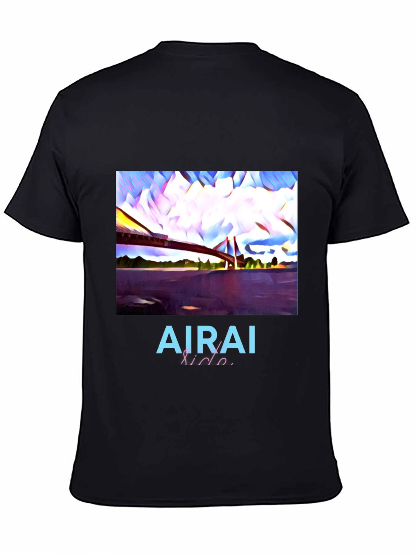AIRAI Kido Abstract Bridge Black T-Shirt