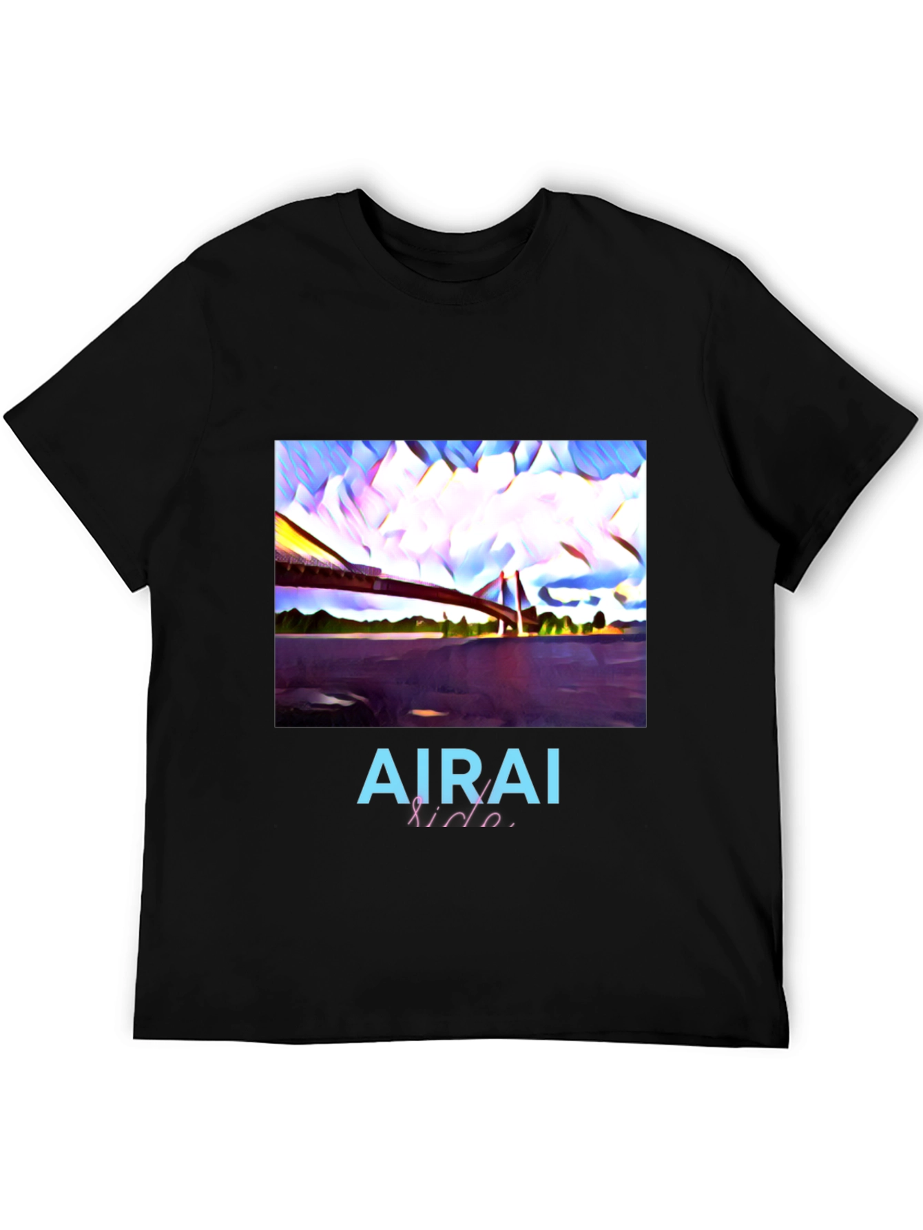 AIRAI Kido Abstract Bridge Black T-Shirt