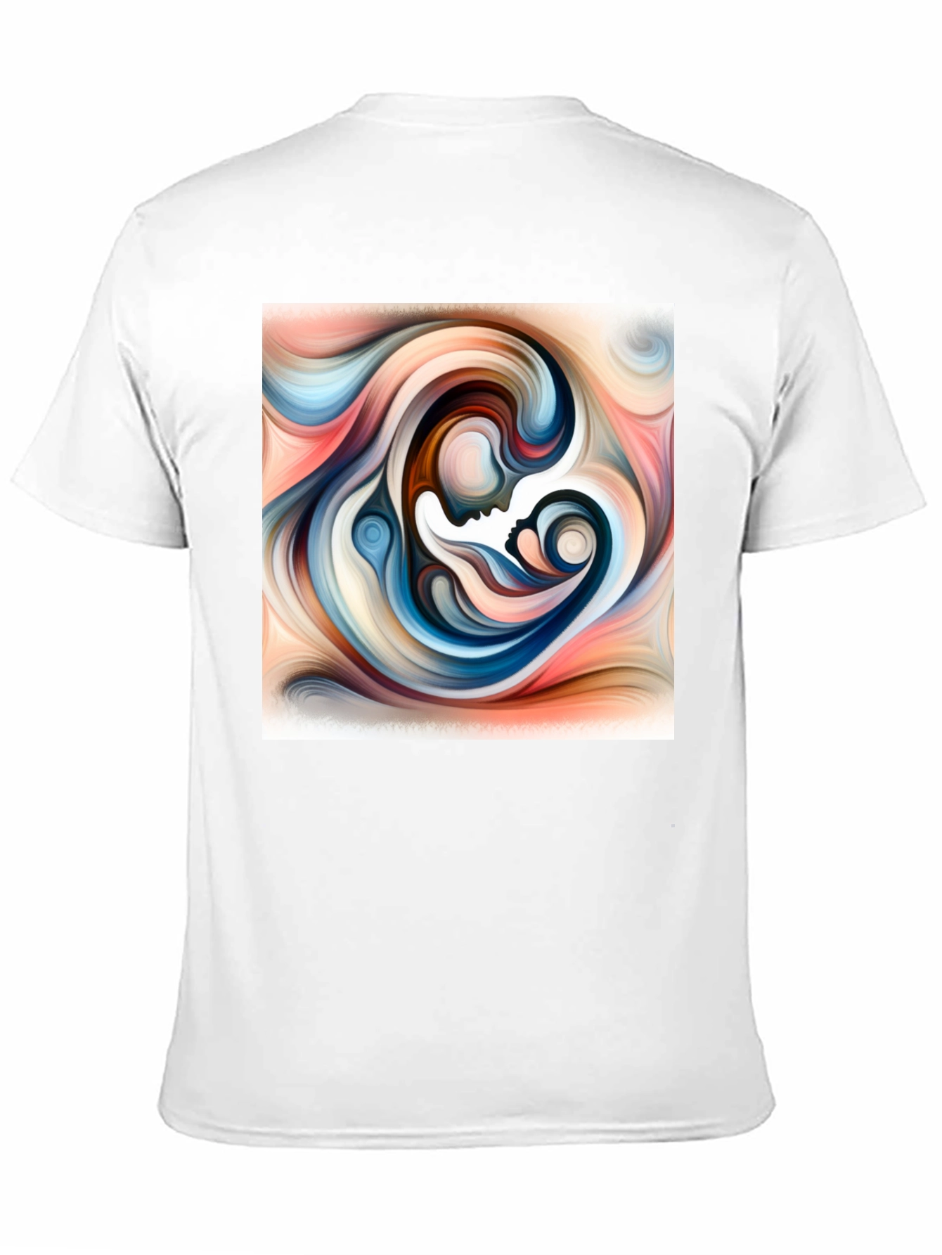 Abstract Mother Child Art T-Shirt - Unisex Black Tee